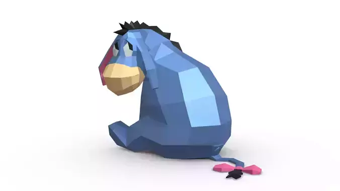donkey low poly disney winnie pooh