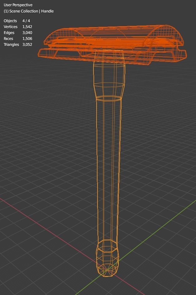 Double Edge Safety Razor Free low-poly 3D model_2