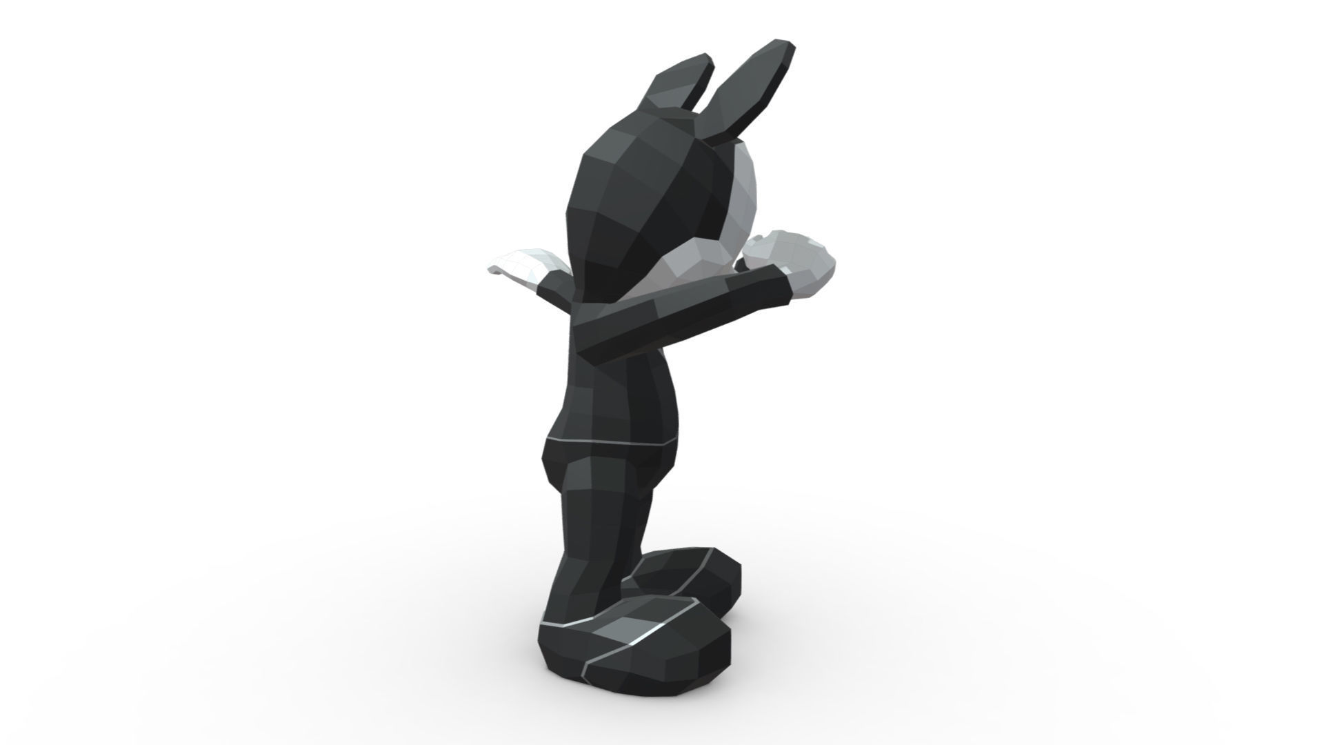 Mickey Mouse low poly 3D print model_4