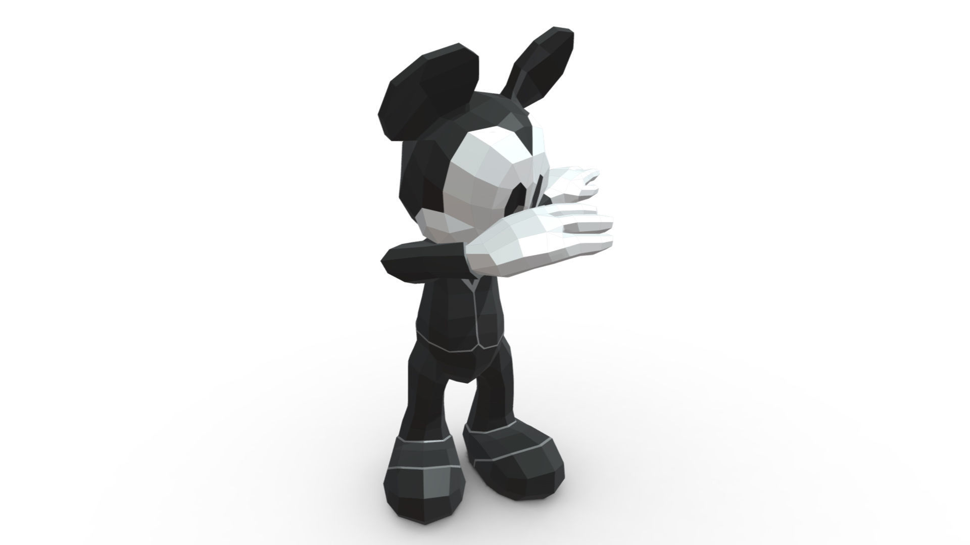 Mickey Mouse low poly 3D print model_5
