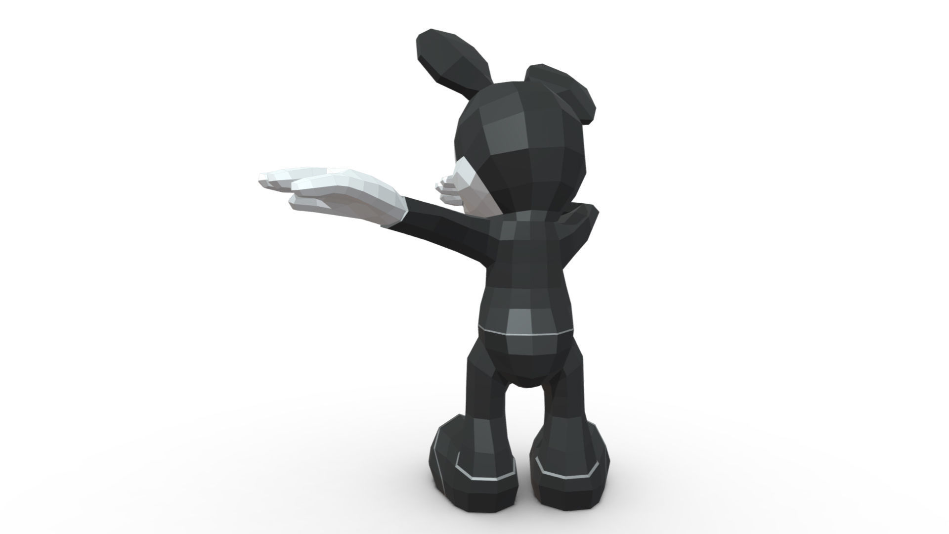 Mickey Mouse low poly 3D print model_2
