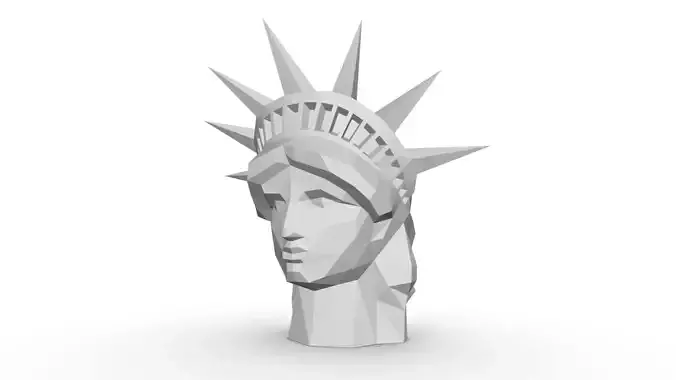 statue of liberty head low poly 3D print model