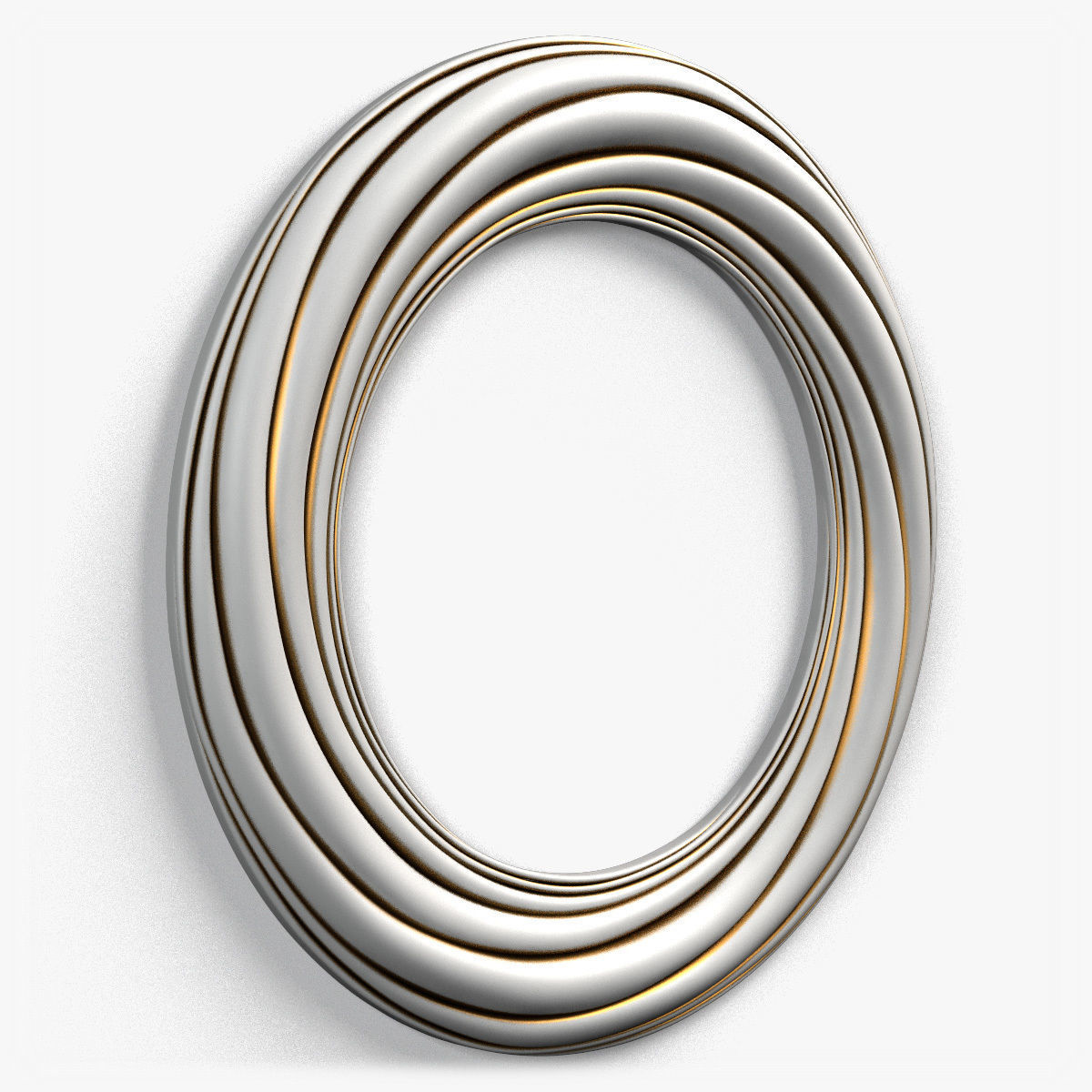 Frame0067 silver oval frame 3D model_1
