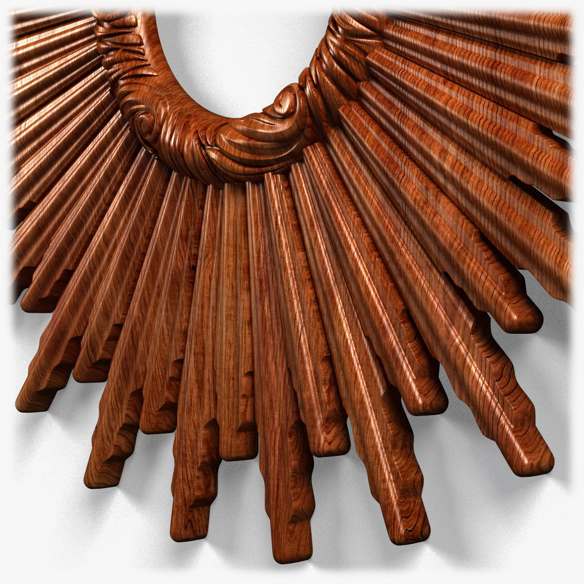 Frame0073 silver sunburst mirror on wall 3D model_6