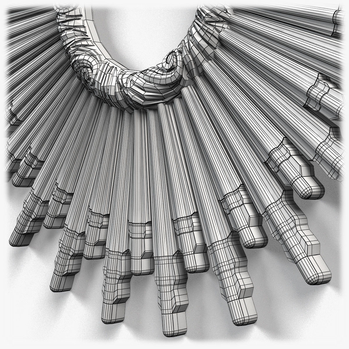 Frame0073 silver sunburst mirror on wall 3D model_14