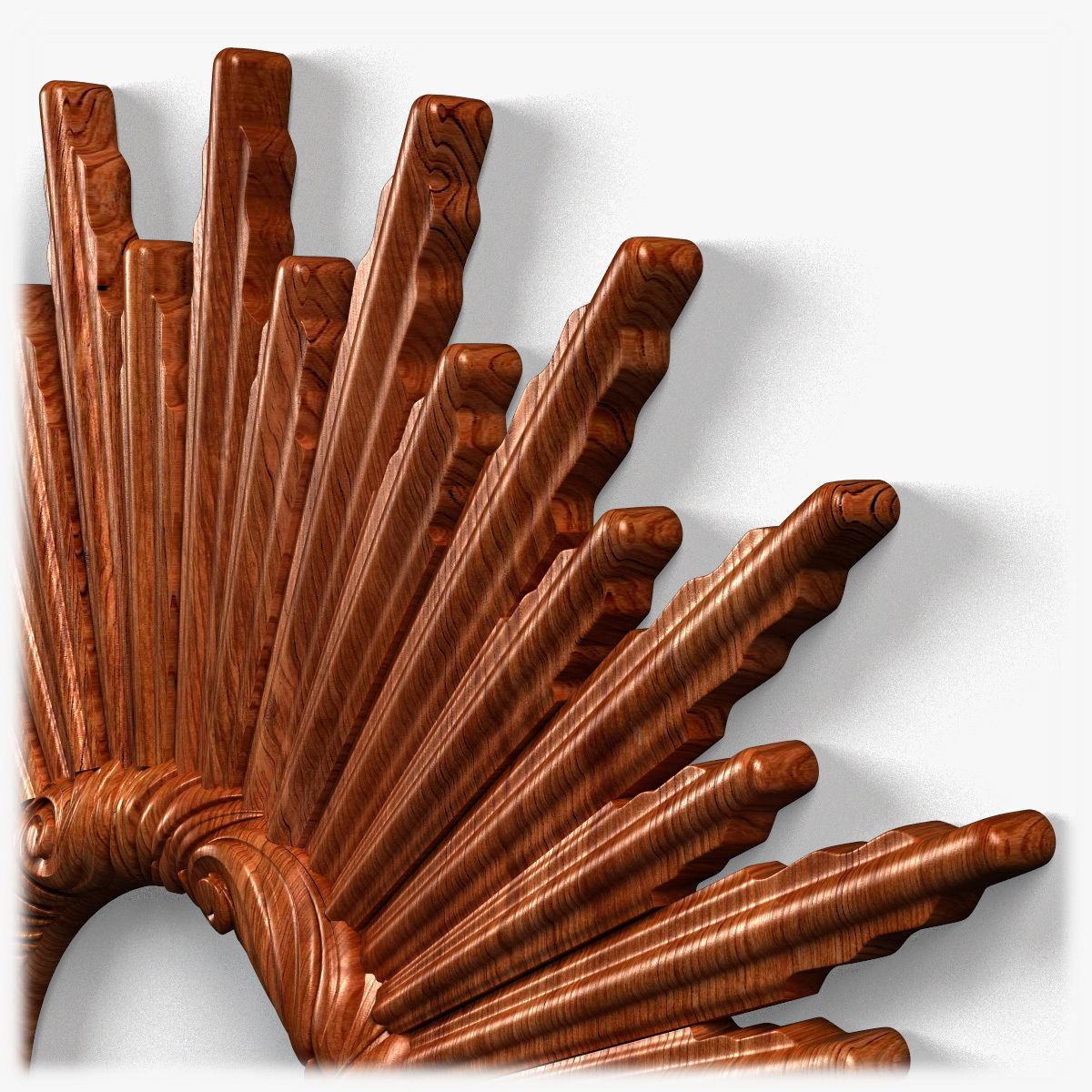 Frame0073 silver sunburst mirror on wall 3D model_4