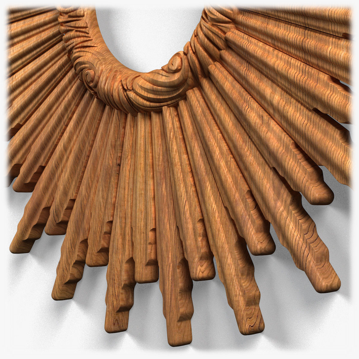 Frame0073 silver sunburst mirror on wall 3D model_11