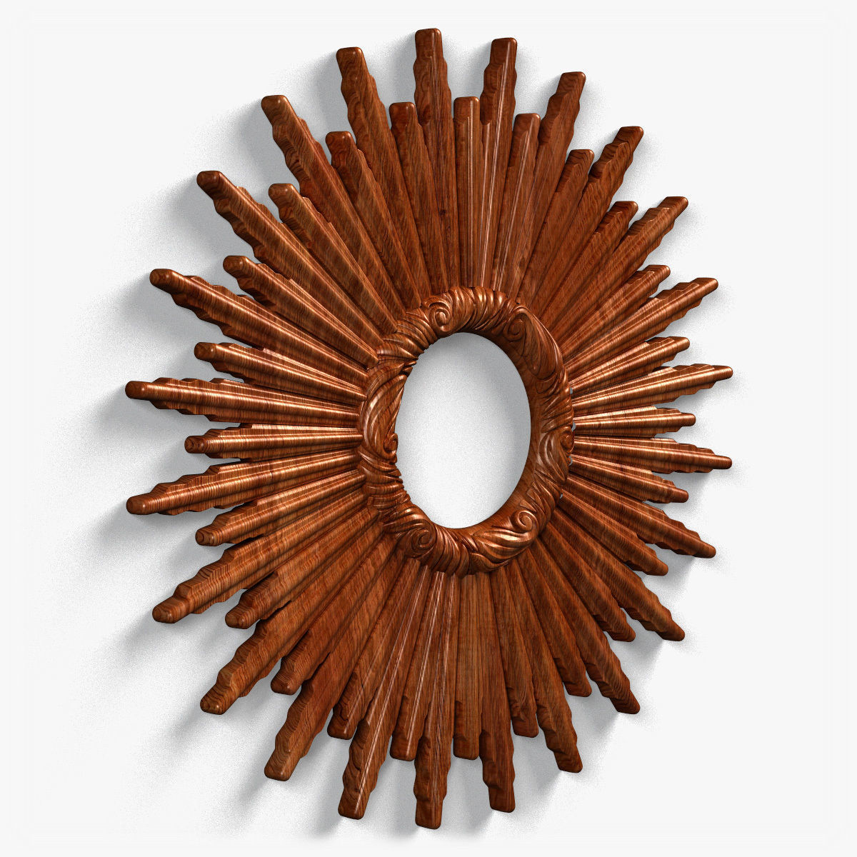 Frame0073 silver sunburst mirror on wall 3D model_3