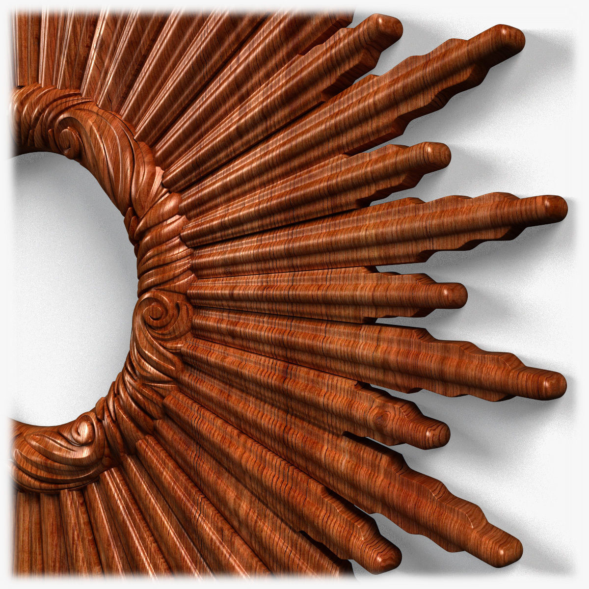 Frame0073 silver sunburst mirror on wall 3D model_5