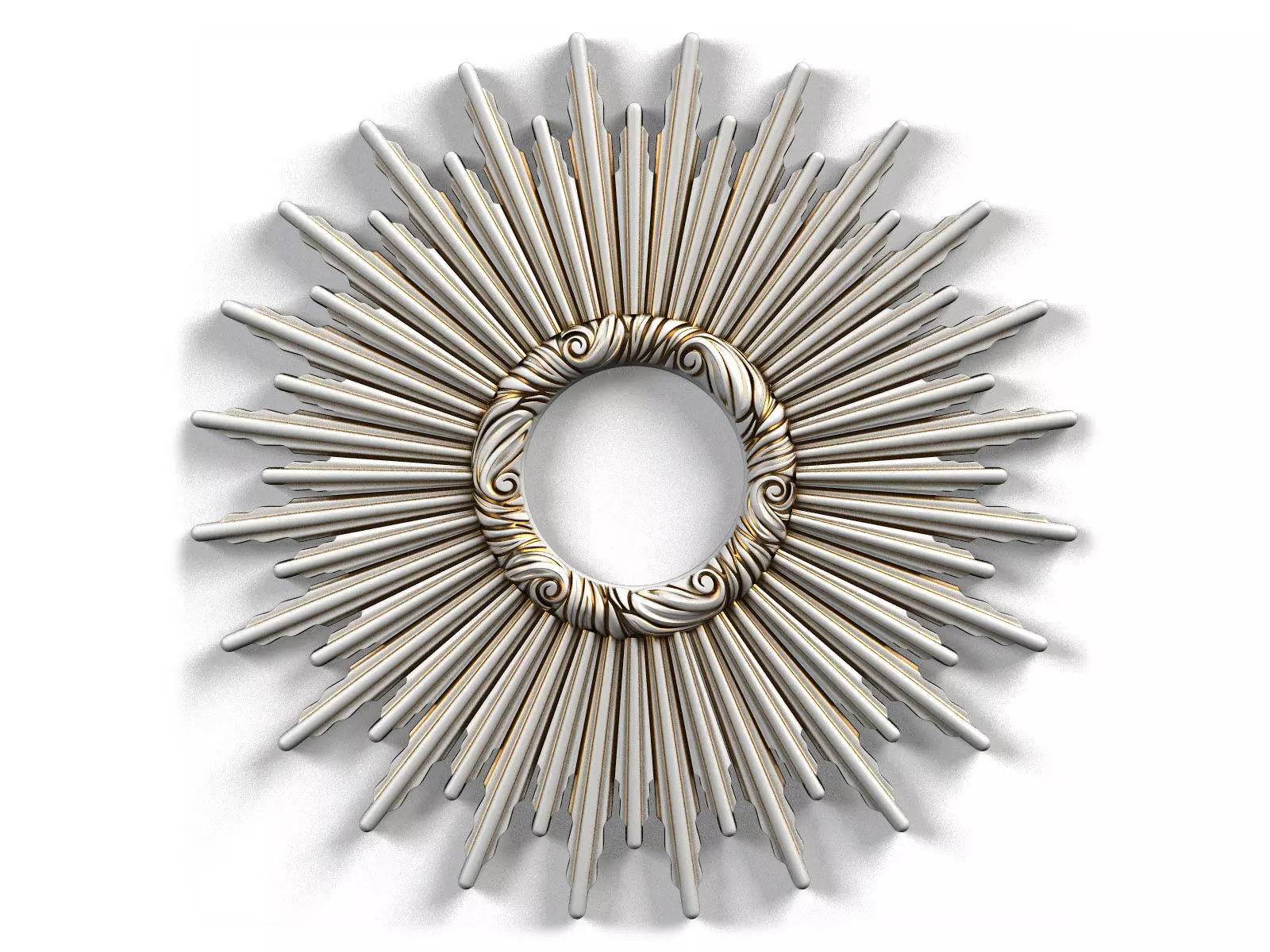 Frame0073 silver sunburst mirror on wall 3D model_0