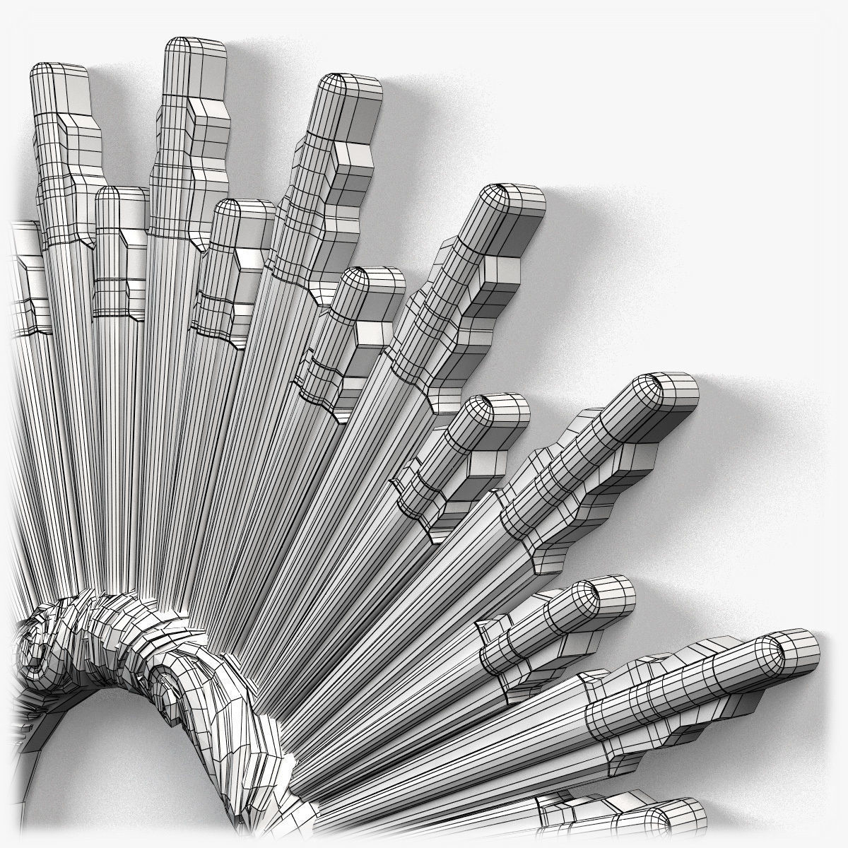 Frame0073 silver sunburst mirror on wall 3D model_12