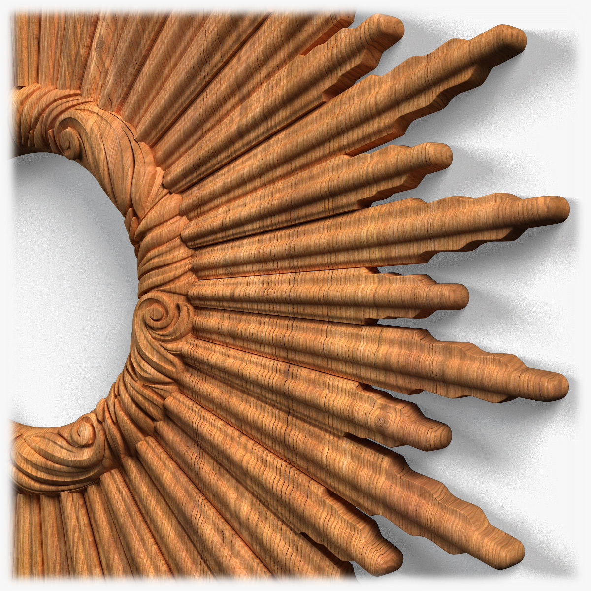 Frame0073 silver sunburst mirror on wall 3D model_10