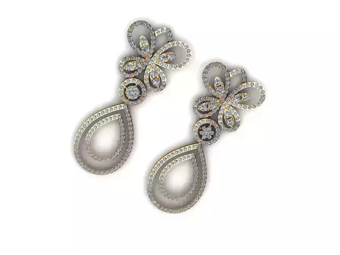 AI0001425E pair of earrings with diamonds and pearls