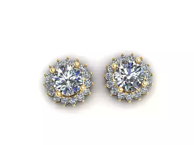 AI0001423E halo diamond stud earrings