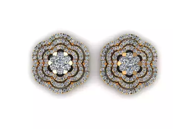 AI0001419E pair of earrings with diamonds in center
