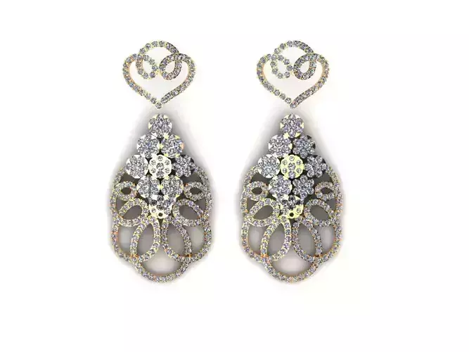 AI0001404E earring with diamonds in shape of heart