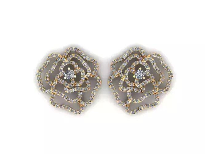 AI0001403E pair of earrings with diamonds in center