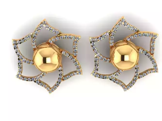AI0001401E lotus flower stud earrings