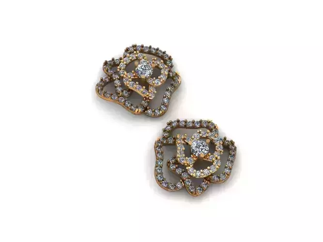 AI0001395E pair of earrings with diamonds in center