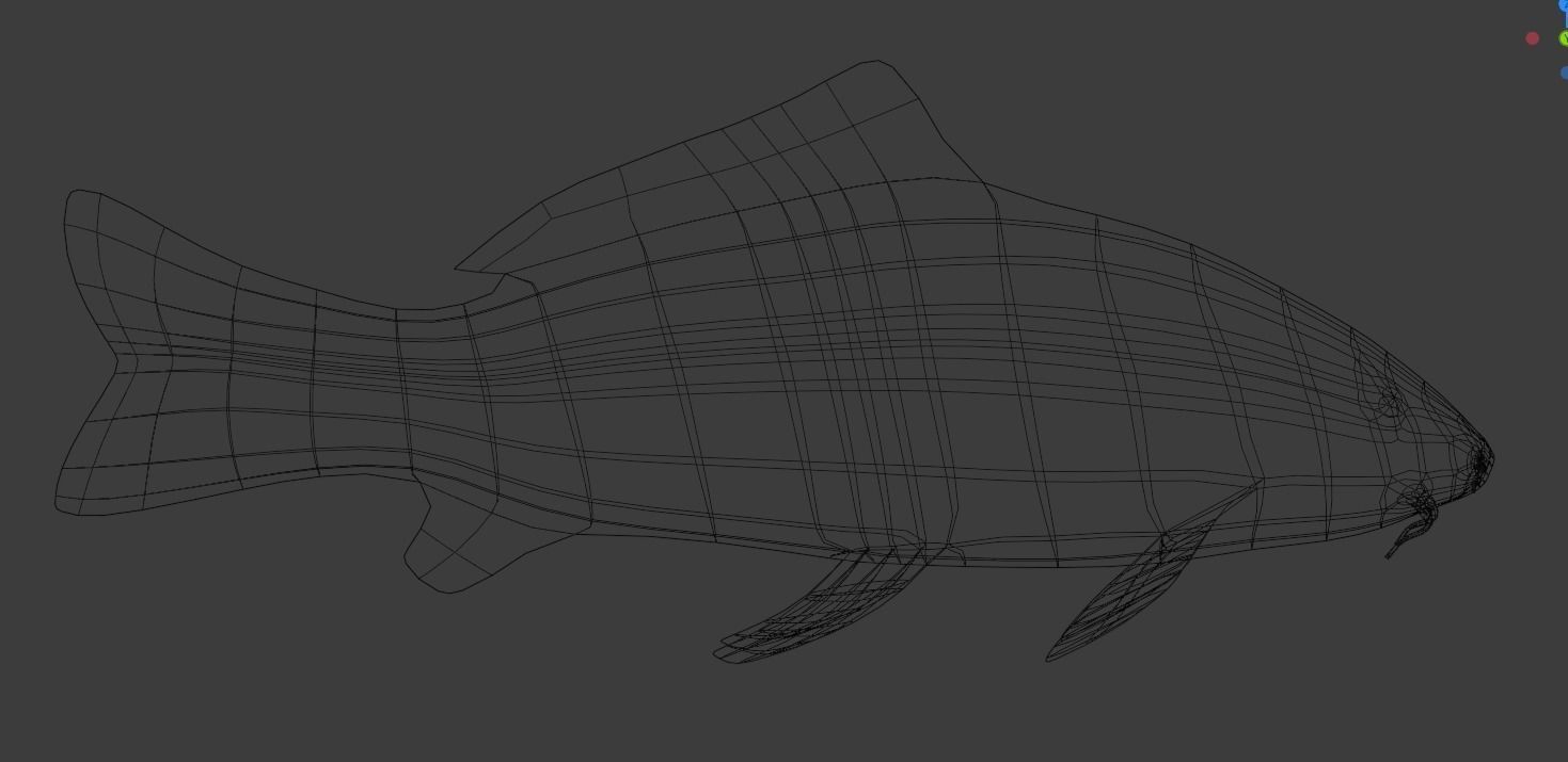 Koi Fish Lowpoly Animated Rigged Low-poly 3D model_6