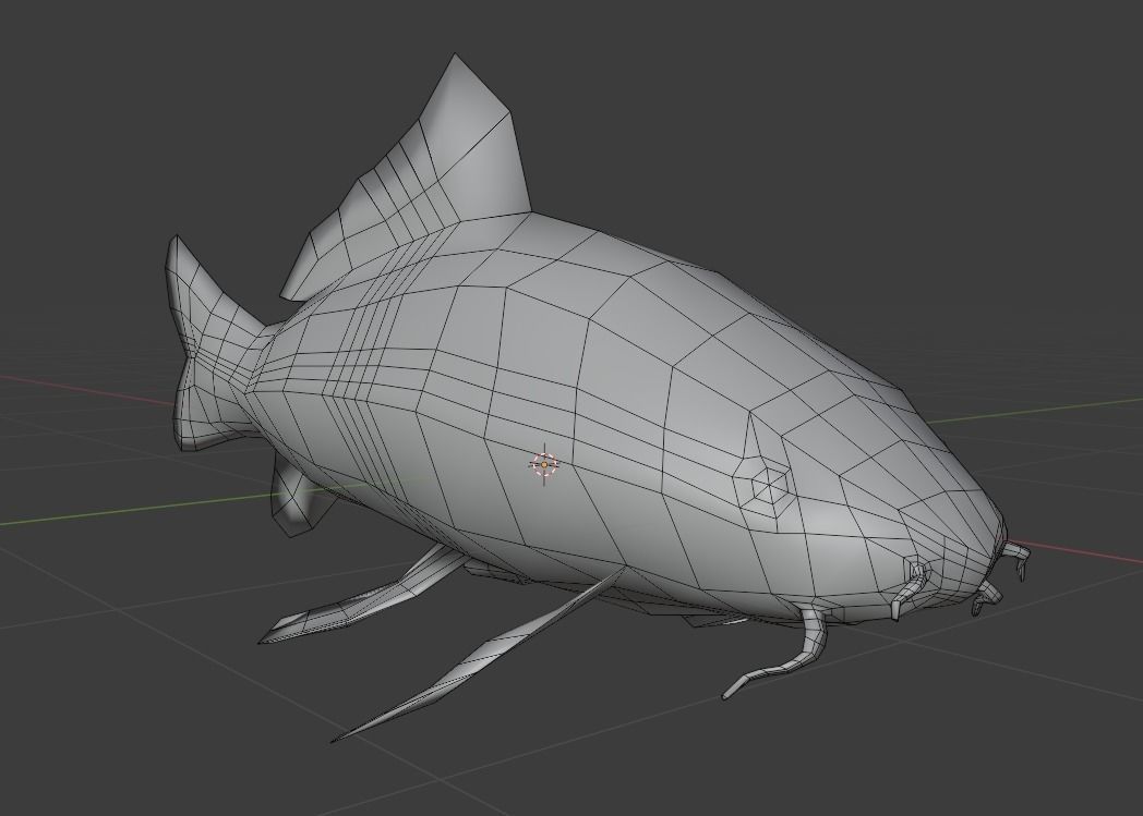 Koi Fish Lowpoly Animated Rigged Low-poly 3D model_4