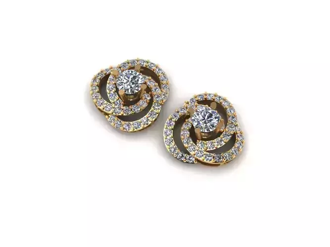 AI0001370E two diamond stud earrings gold