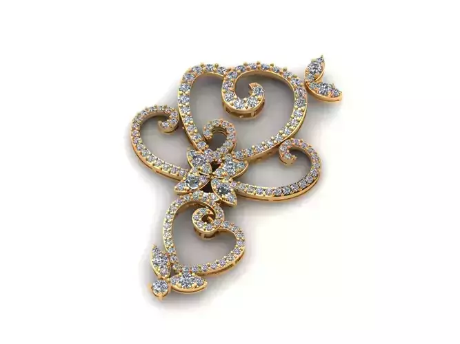 AI0001369E gold brooch with diamonds
