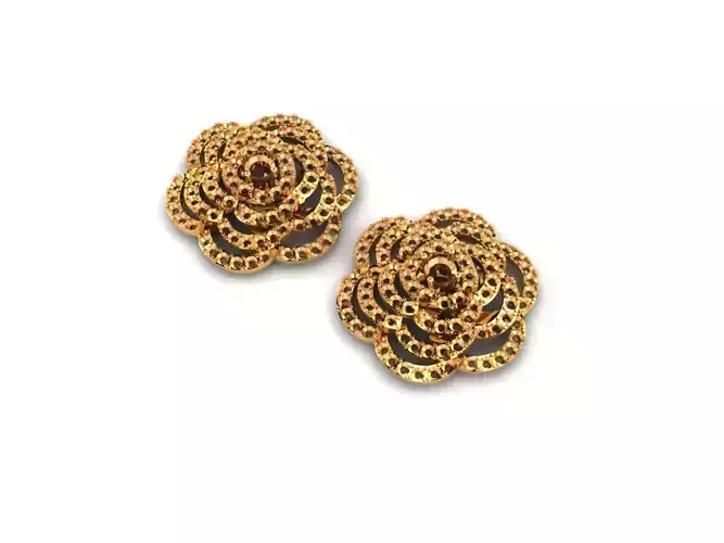 AI0001364E two gold - plated flower earrings