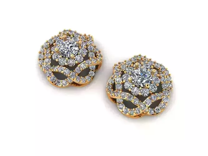 AI0001360E two diamond stud earrings gold
