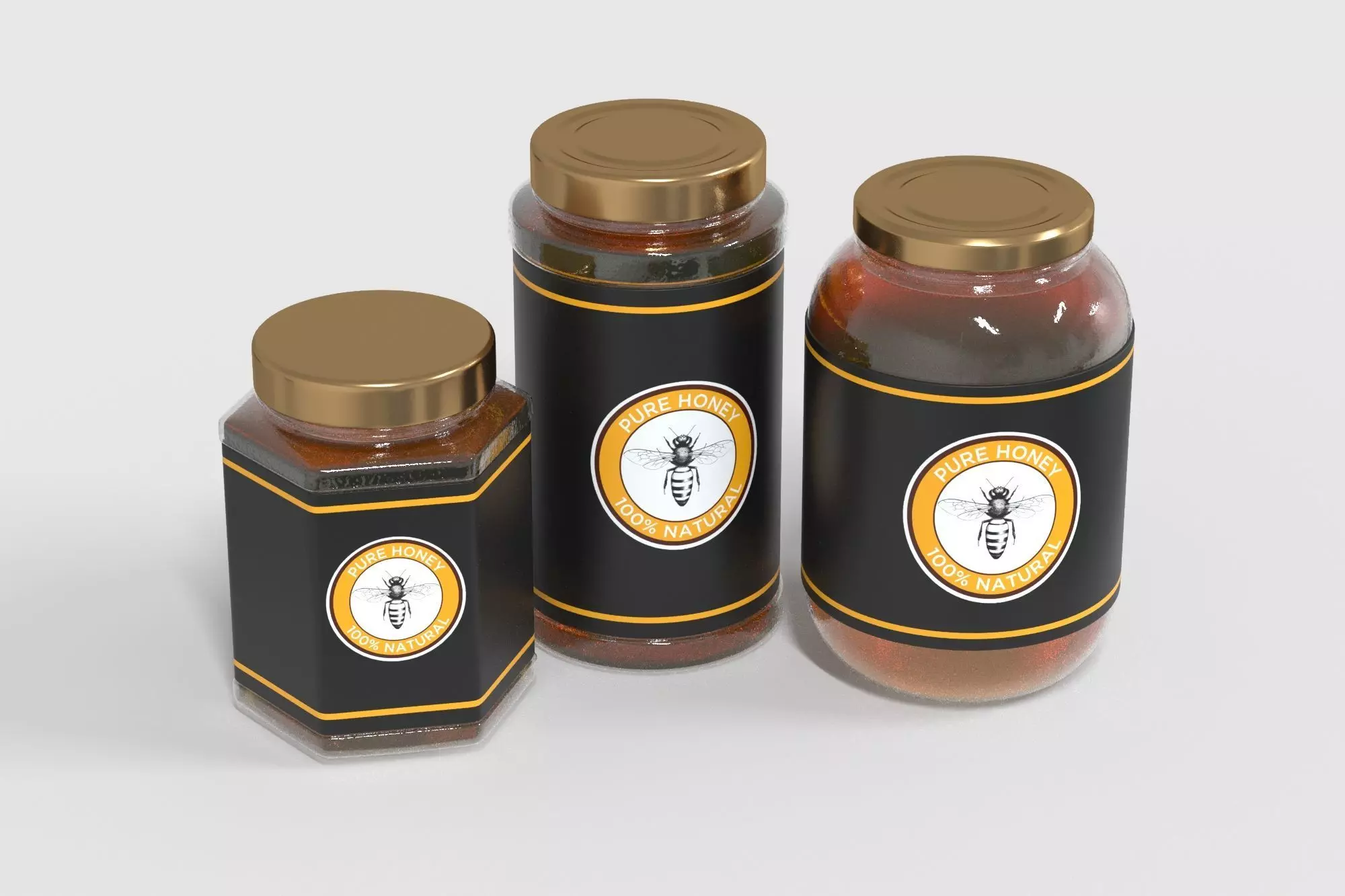 Honey jar 3D model_0