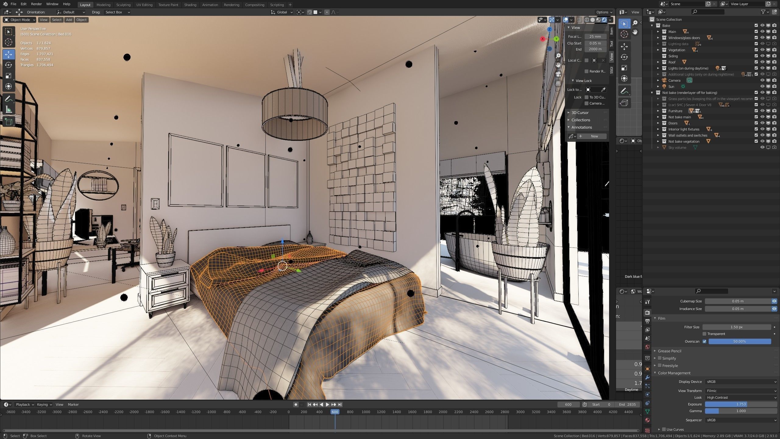 Modern villa 2021 Blender Eevee and Cycles 1 Low-poly 3D model_46