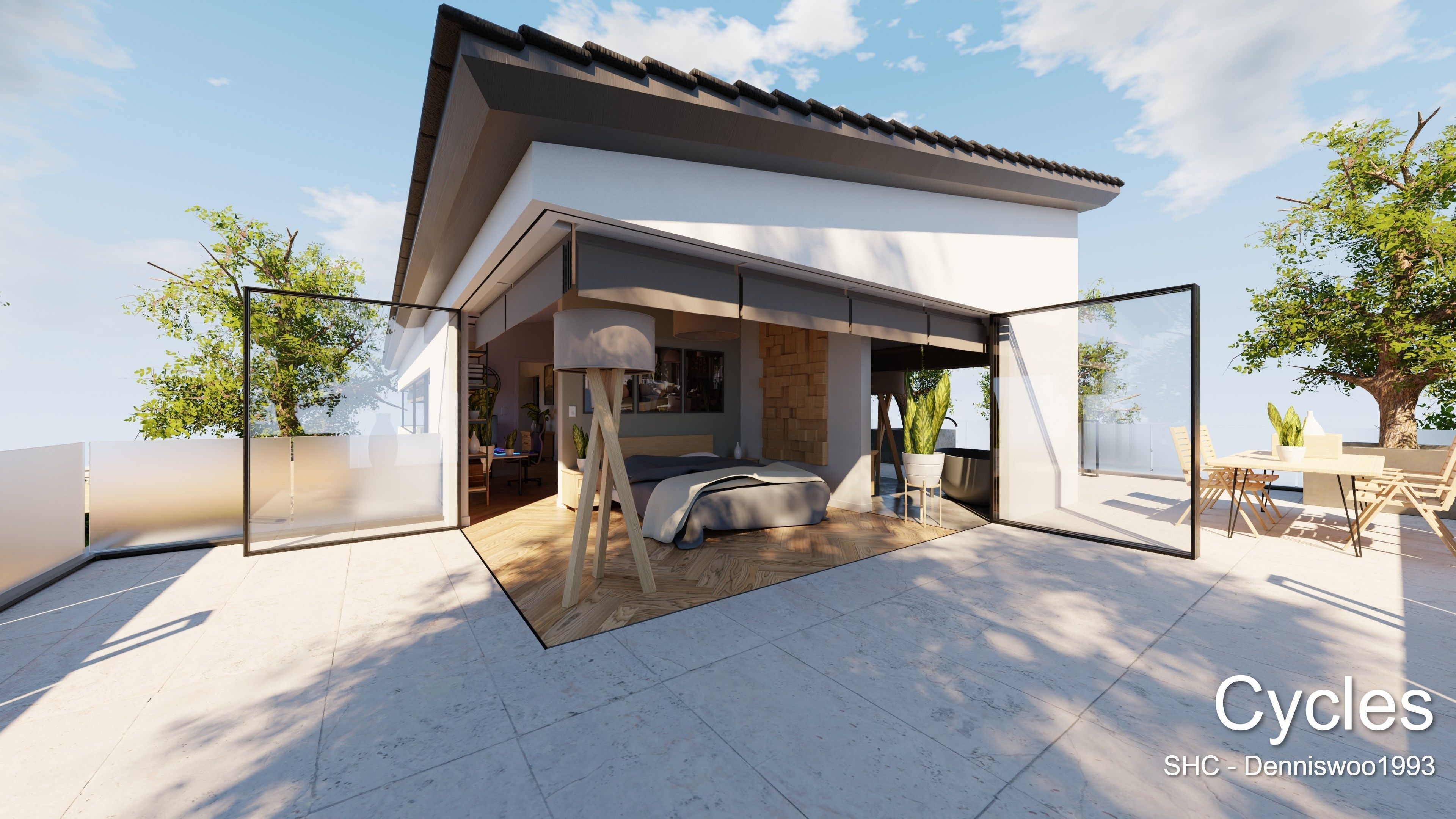 Modern villa 2021 Blender Eevee and Cycles 1 Low-poly 3D model_16