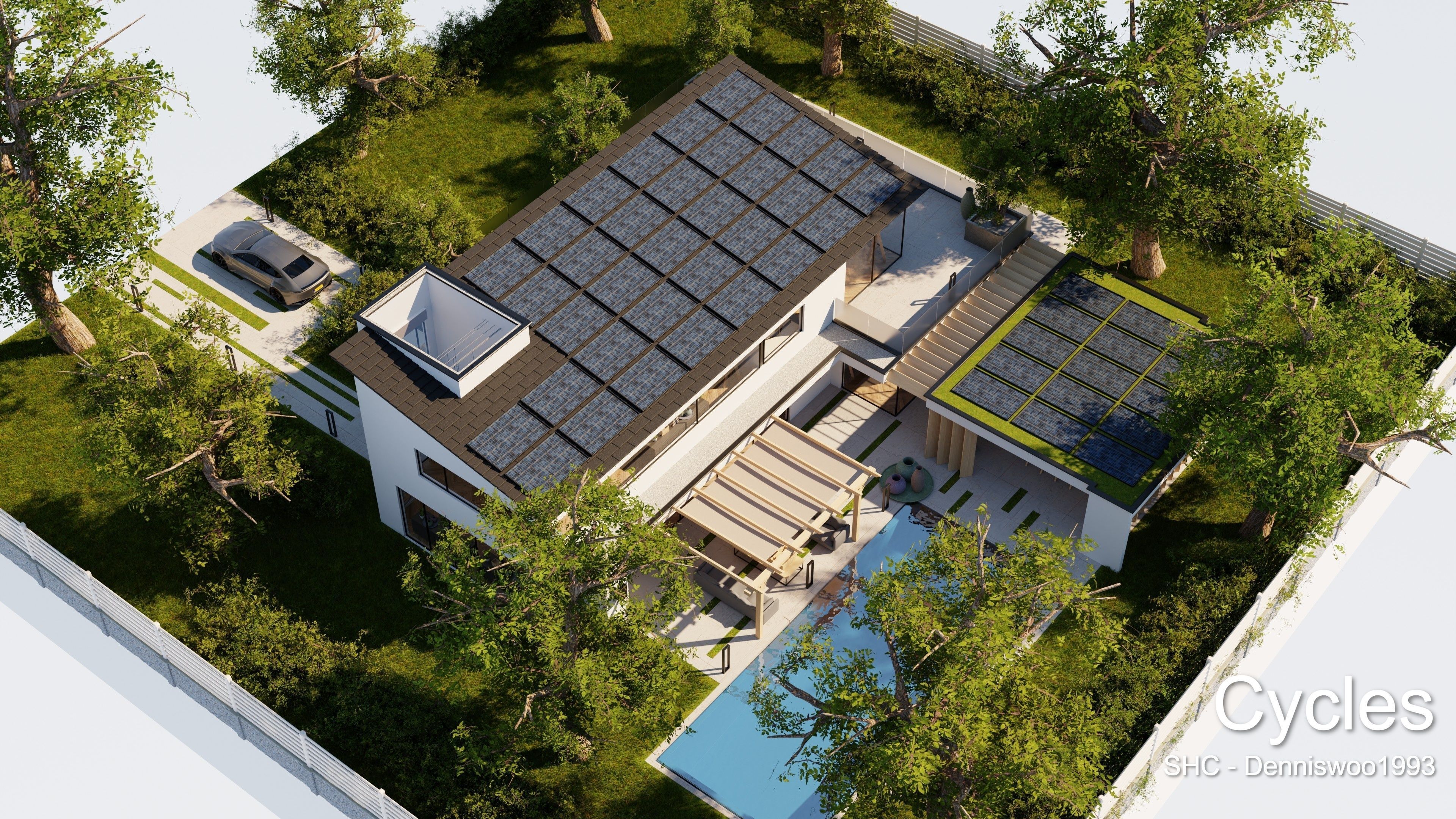 Modern villa 2021 Blender Eevee and Cycles 1 Low-poly 3D model_8