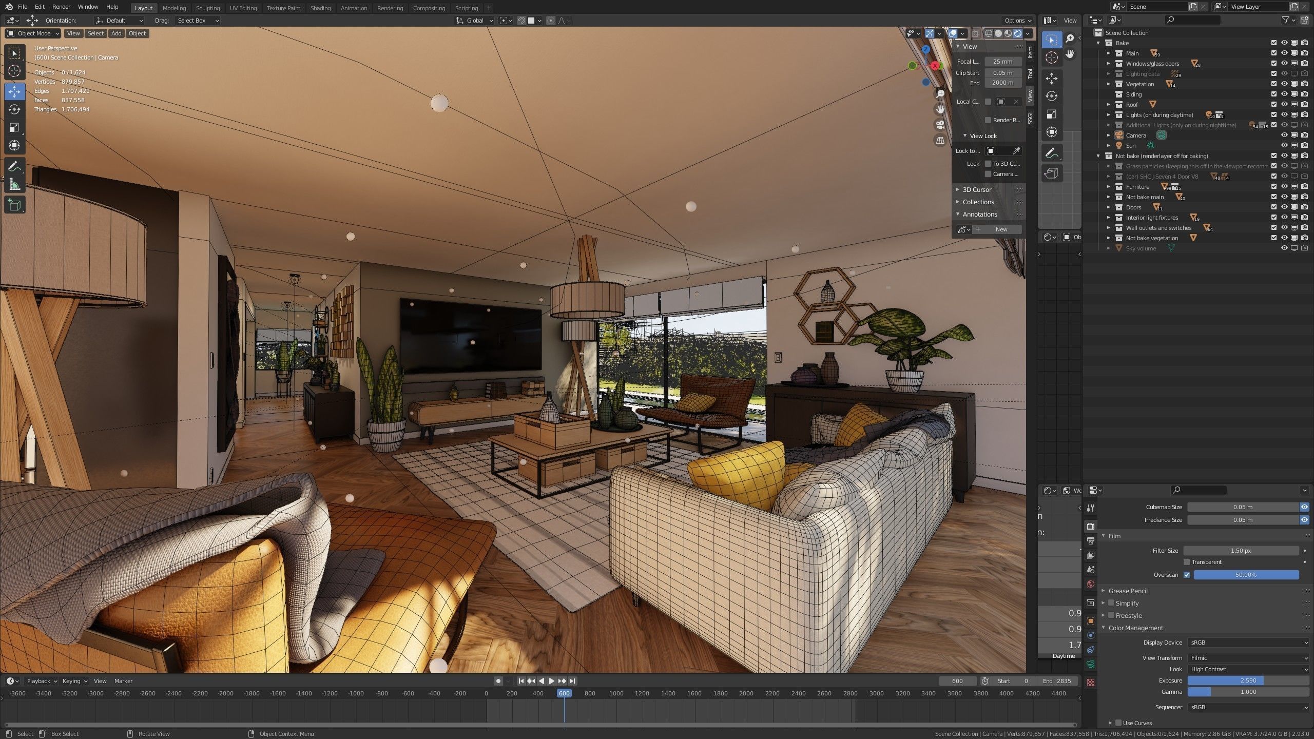 Modern villa 2021 Blender Eevee and Cycles 1 Low-poly 3D model_42