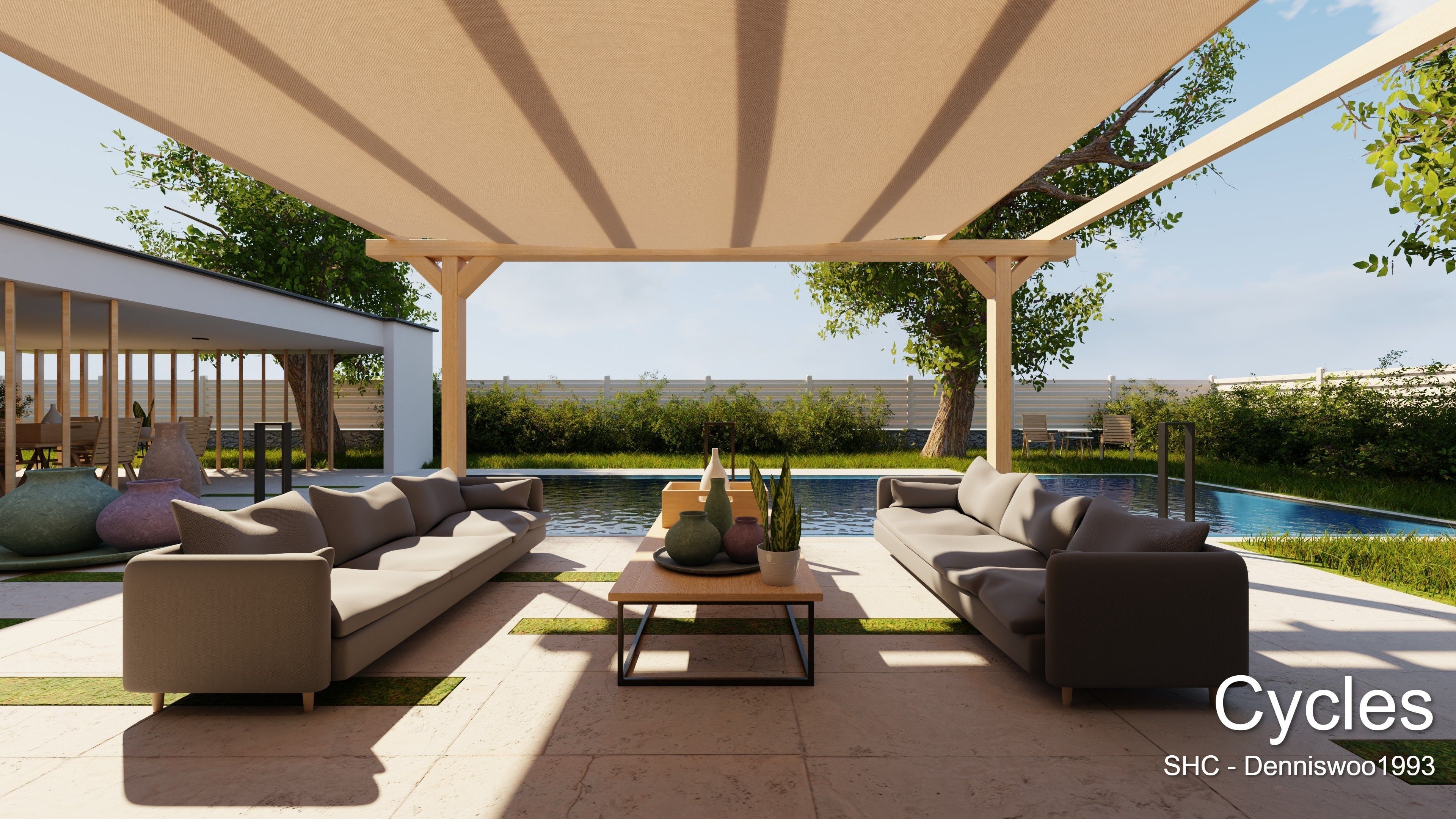 Modern villa 2021 Blender Eevee and Cycles 1 Low-poly 3D model_19