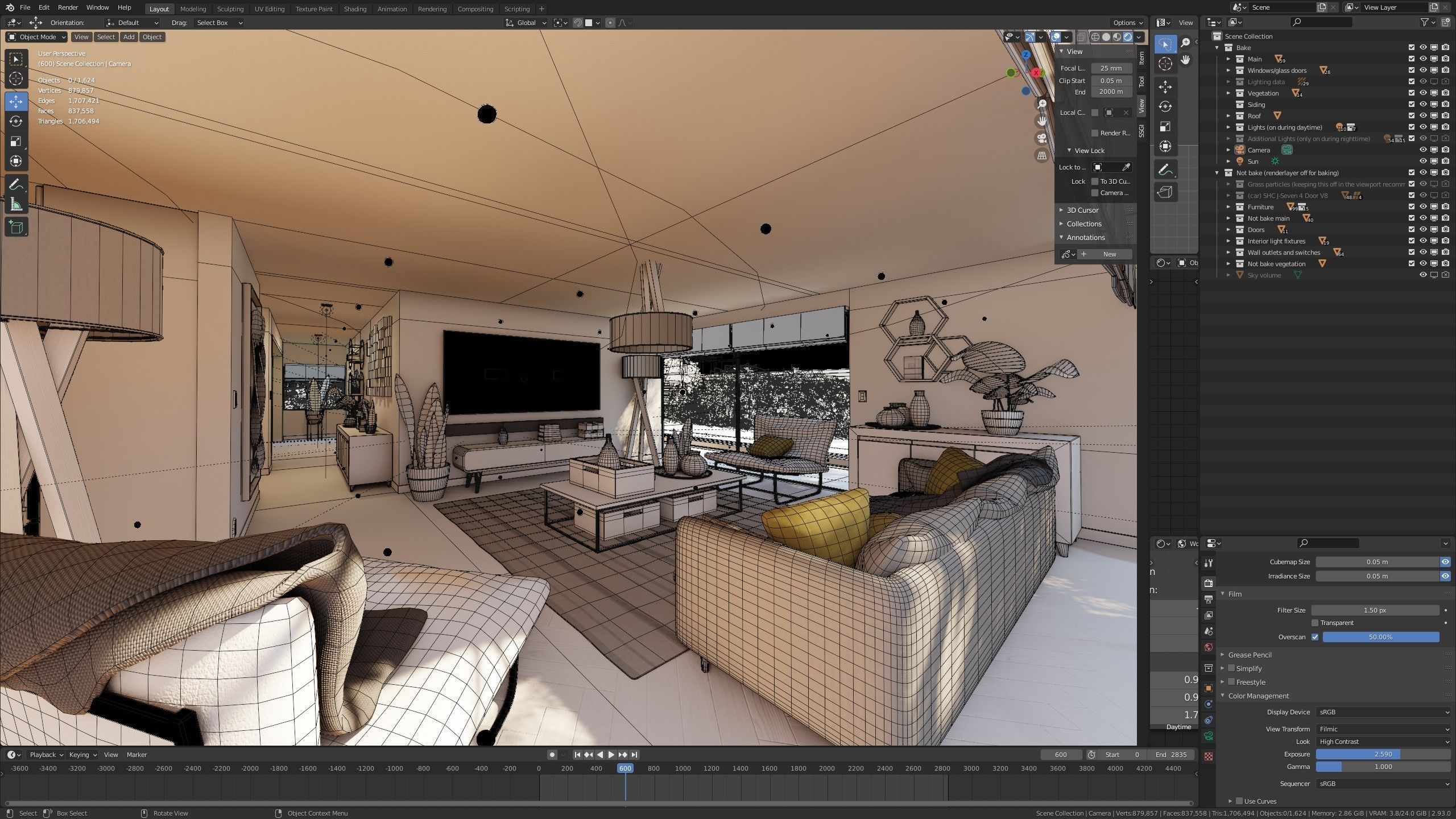 Modern villa 2021 Blender Eevee and Cycles 1 Low-poly 3D model_43