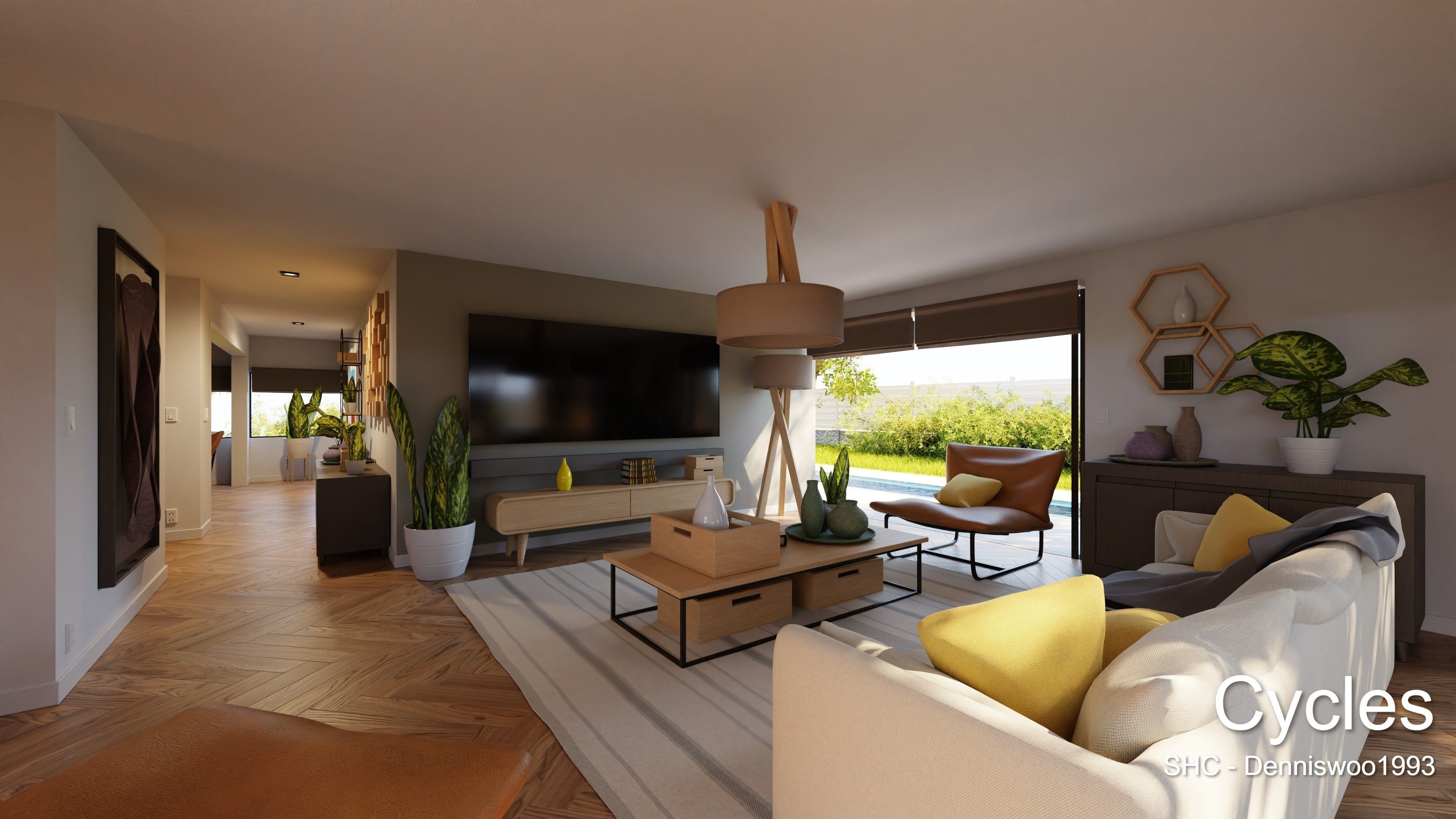 Modern villa 2021 Blender Eevee and Cycles 1 Low-poly 3D model_3