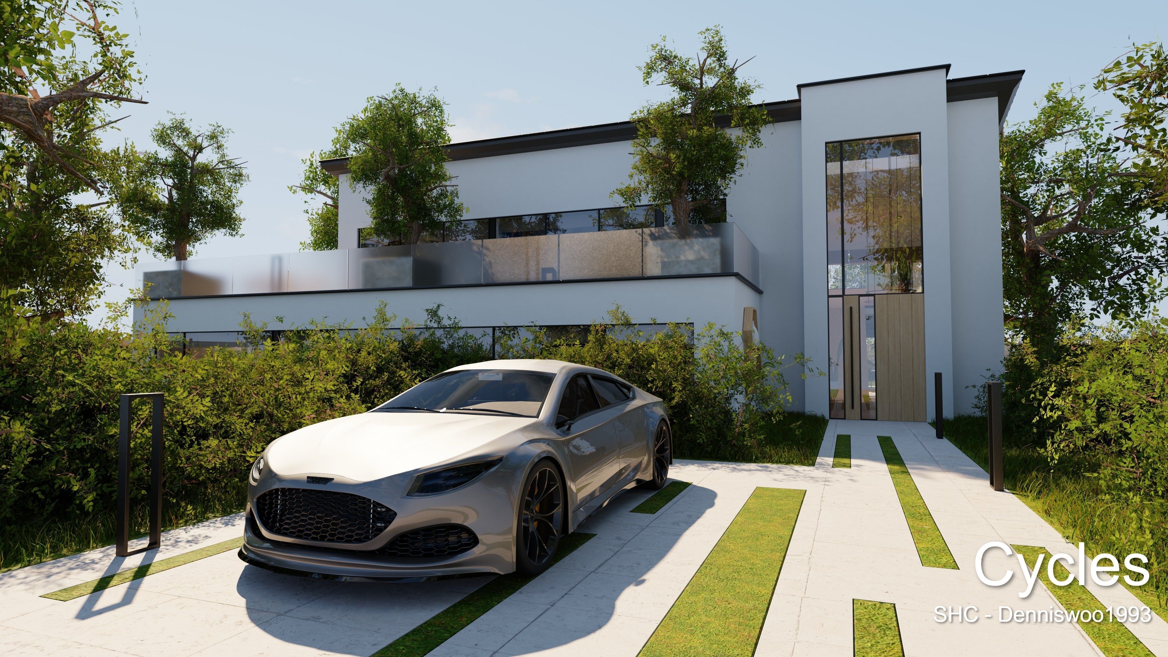 Modern villa 2021 Blender Eevee and Cycles 1 Low-poly 3D model_6