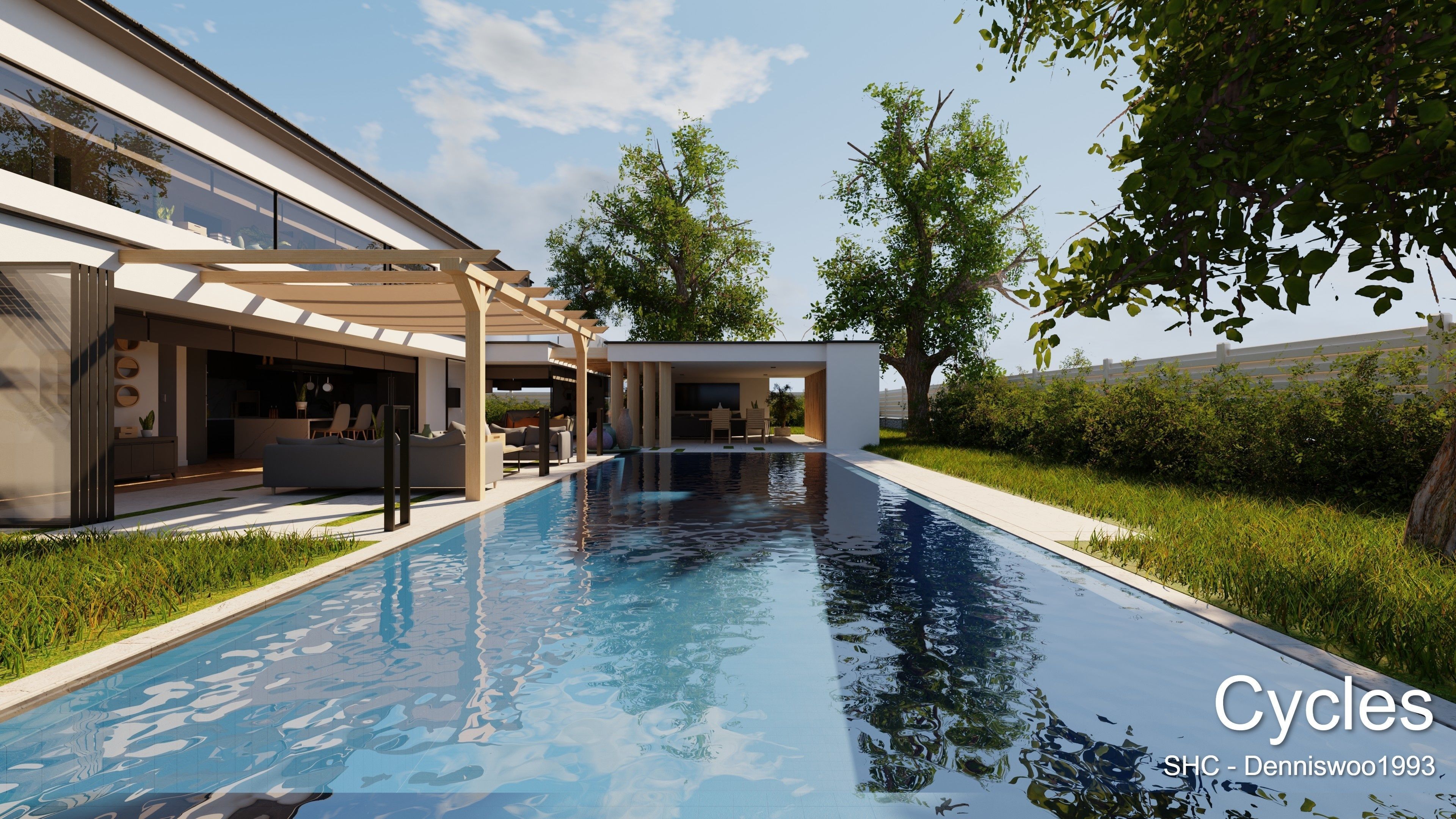 Modern villa 2021 Blender Eevee and Cycles 1 Low-poly 3D model_28