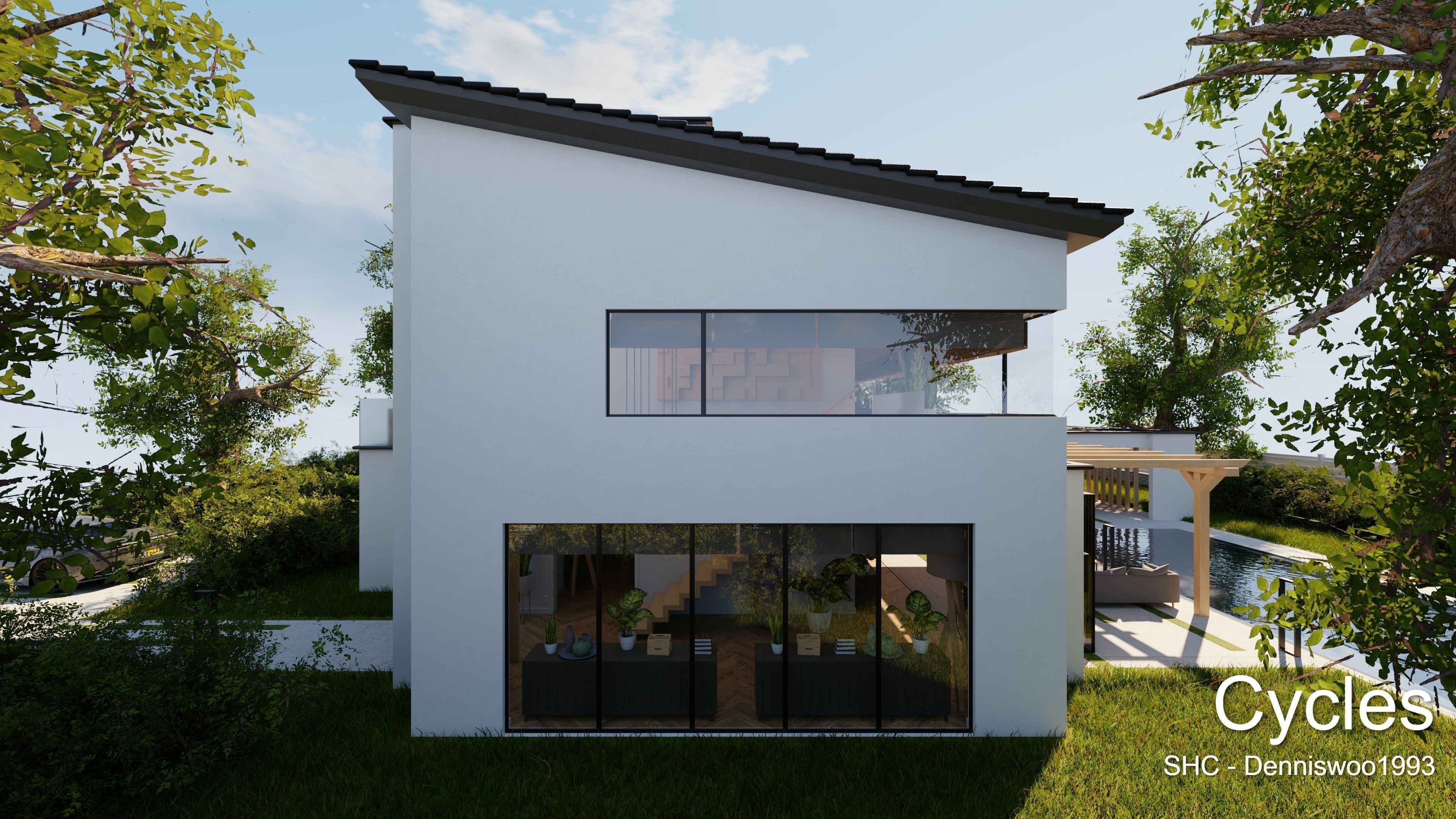 Modern villa 2021 Blender Eevee and Cycles 1 Low-poly 3D model_25