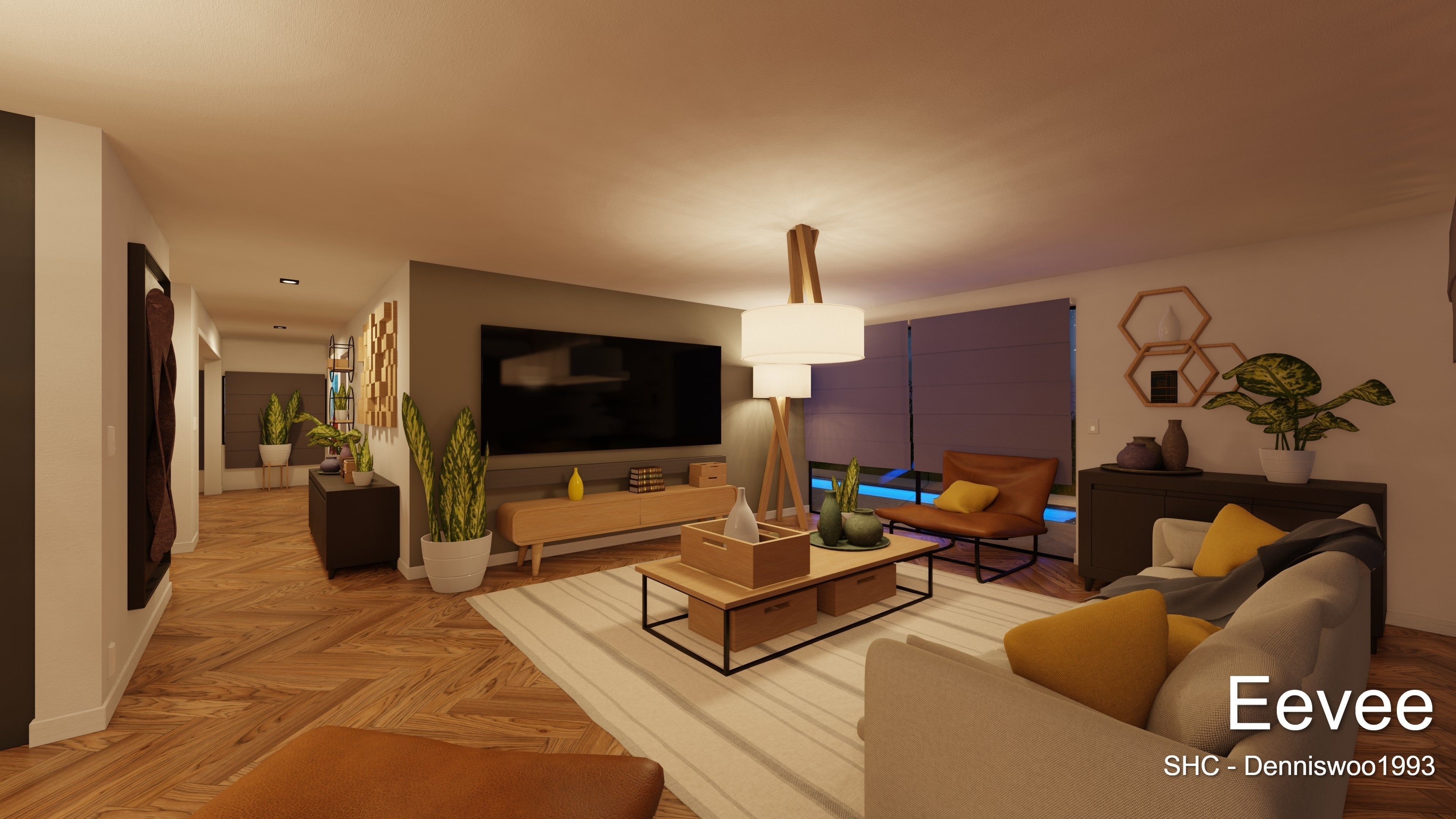 Modern villa 2021 Blender Eevee and Cycles 1 Low-poly 3D model_38