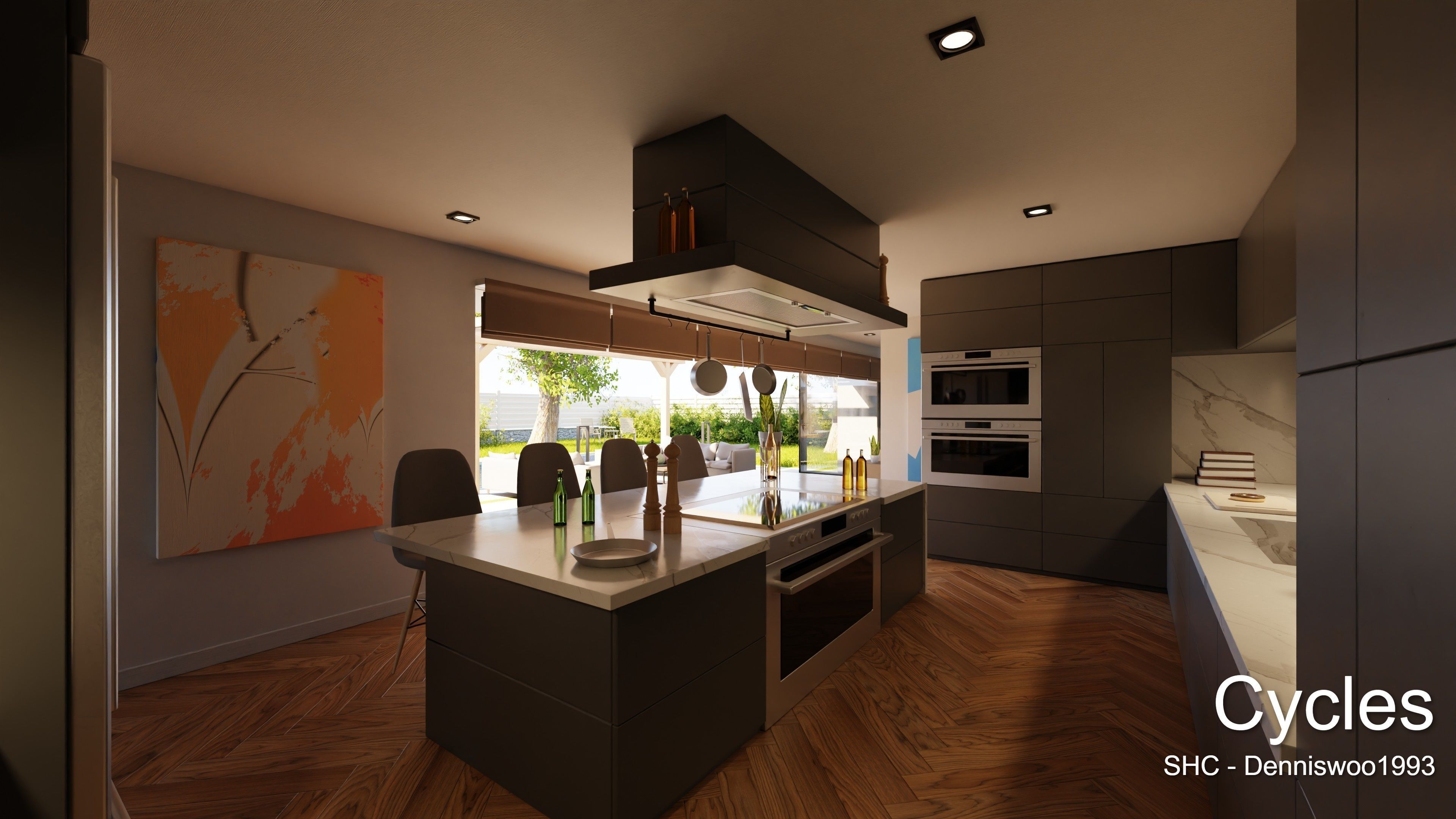 Modern villa 2021 Blender Eevee and Cycles 1 Low-poly 3D model_14