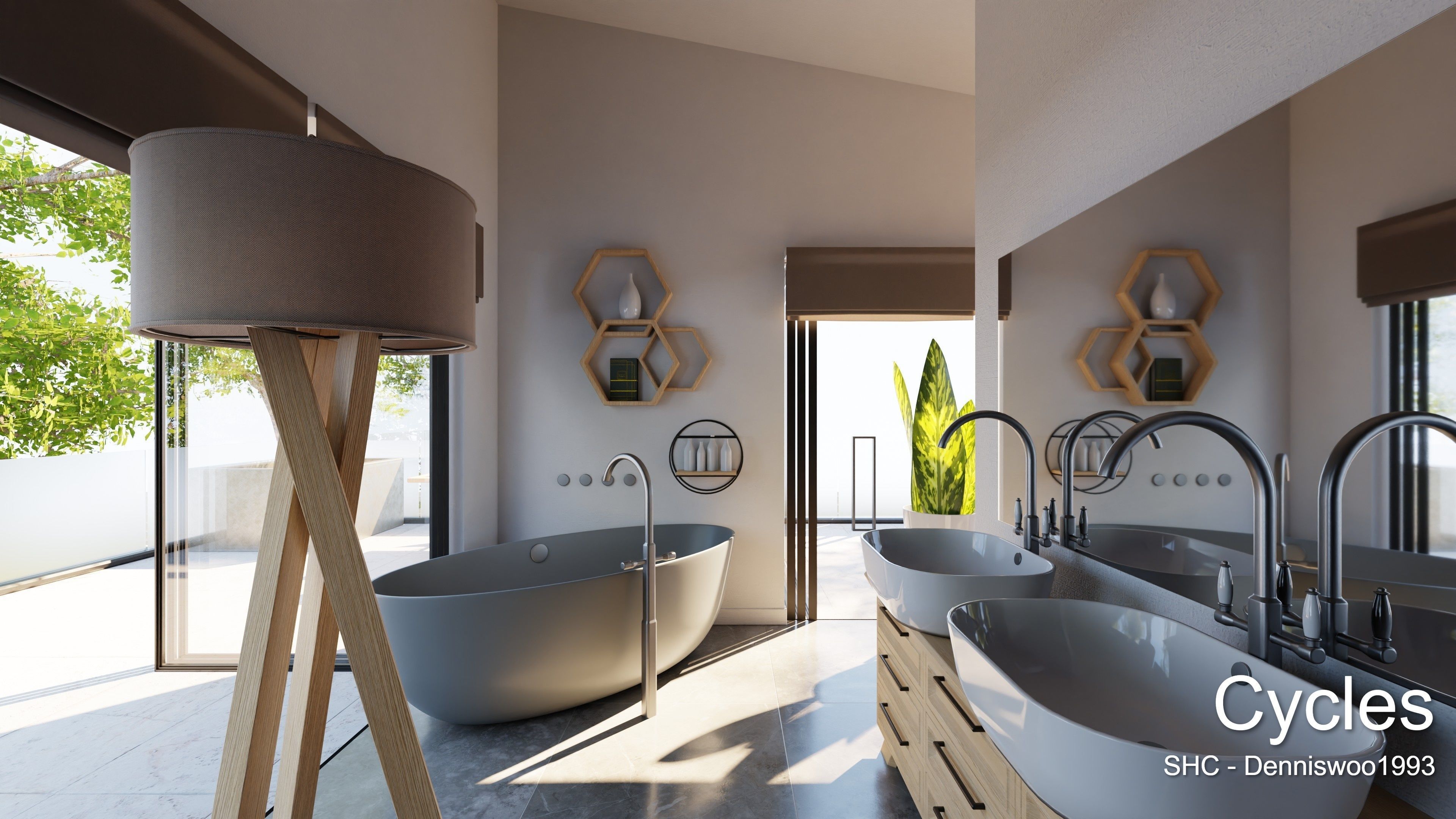 Modern villa 2021 Blender Eevee and Cycles 1 Low-poly 3D model_10