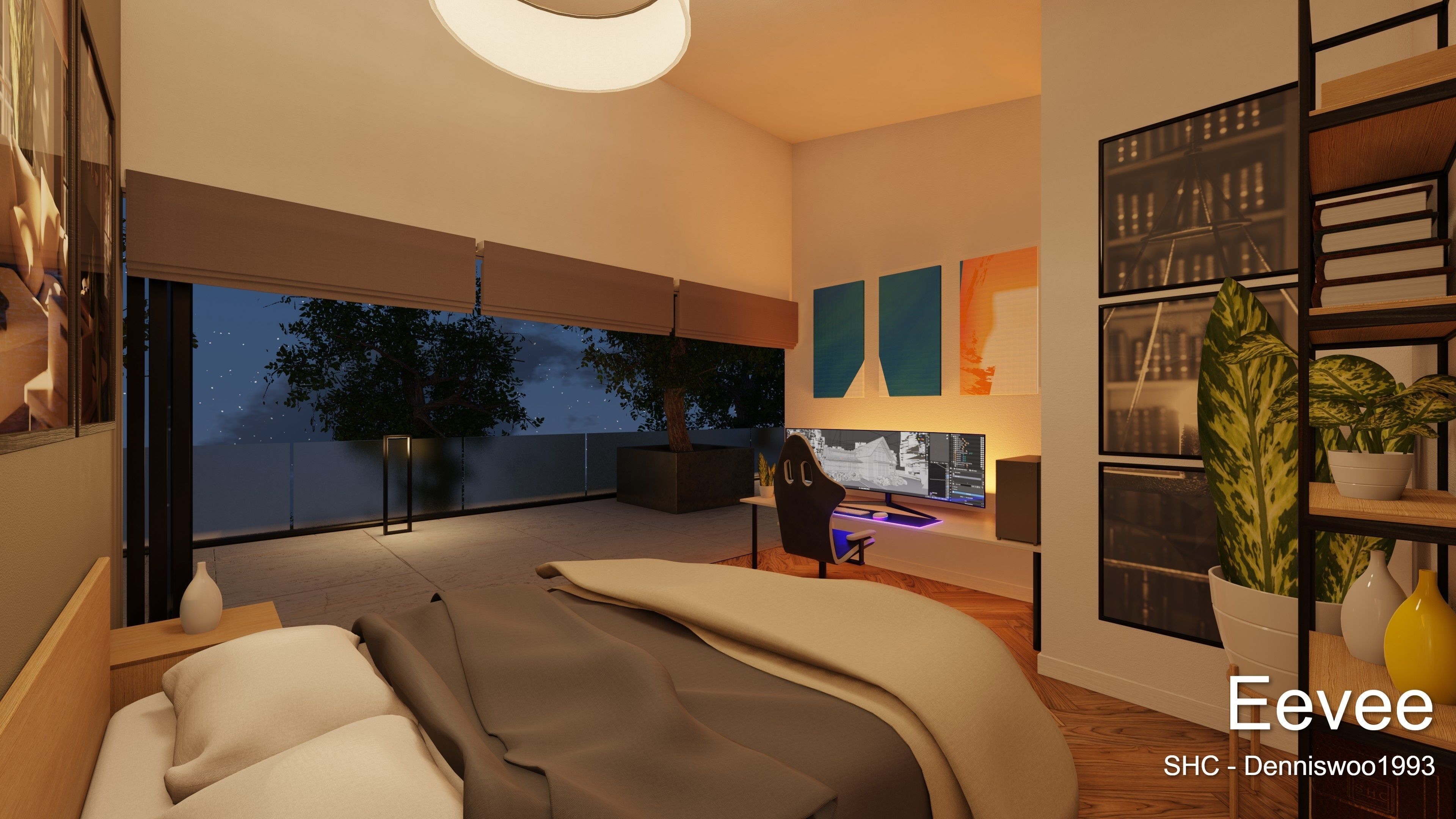 Modern villa 2021 Blender Eevee and Cycles 1 Low-poly 3D model_40