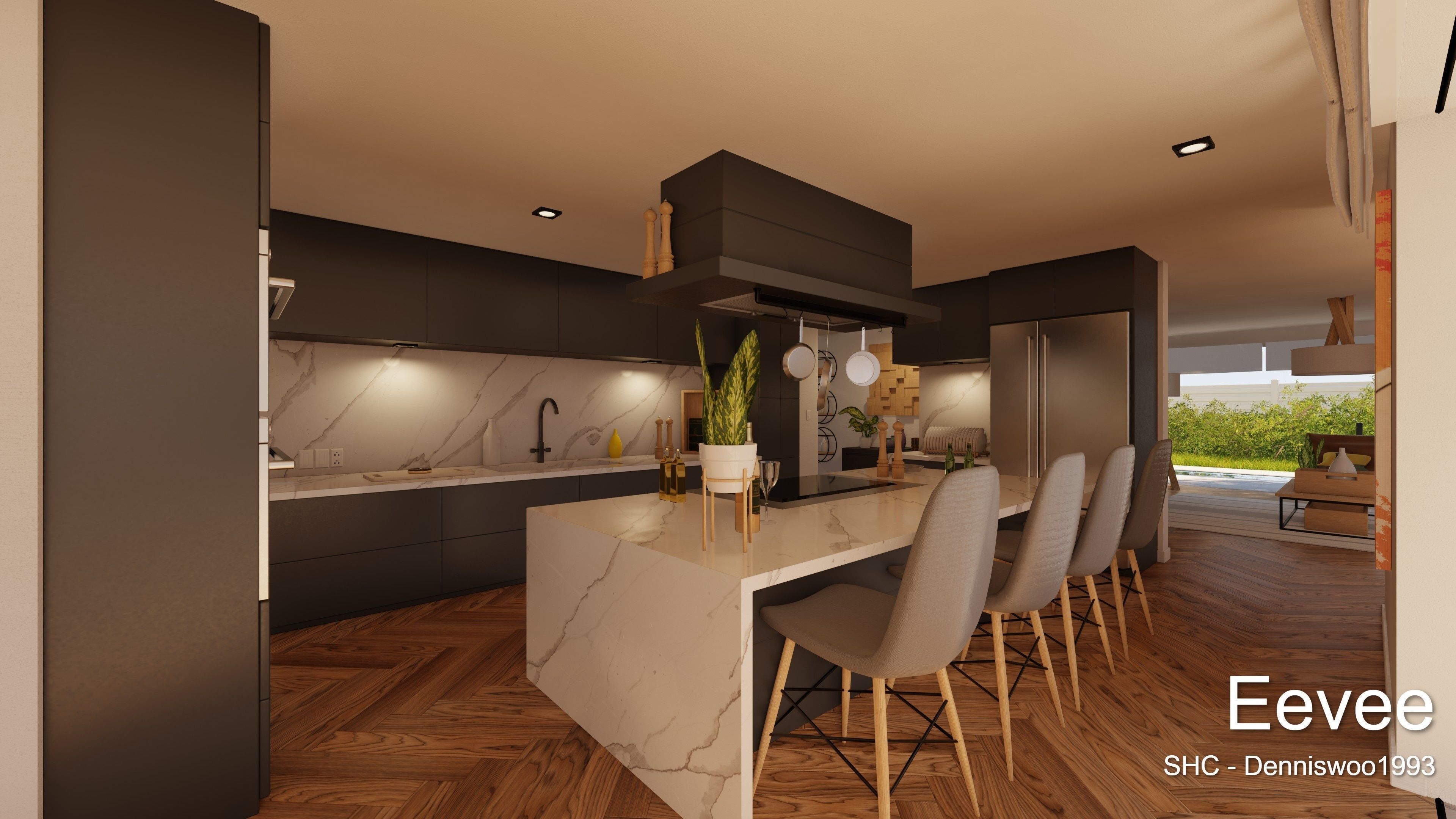 Modern villa 2021 Blender Eevee and Cycles 1 Low-poly 3D model_36