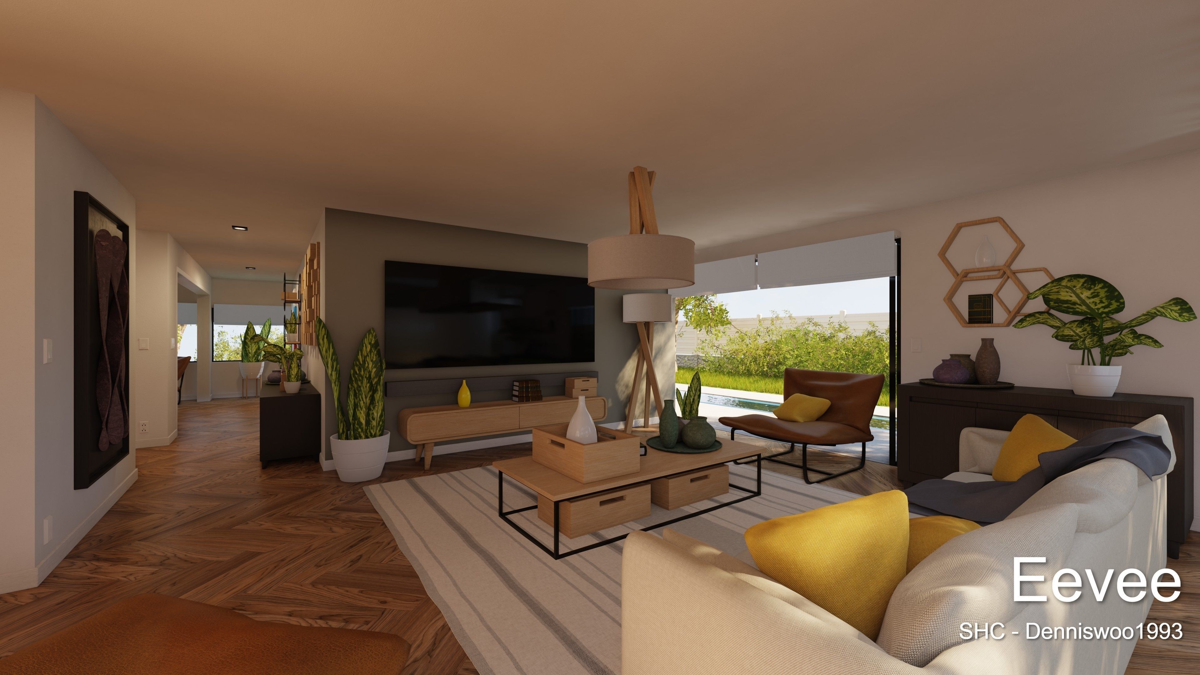 Modern villa 2021 Blender Eevee and Cycles 1 Low-poly 3D model_31