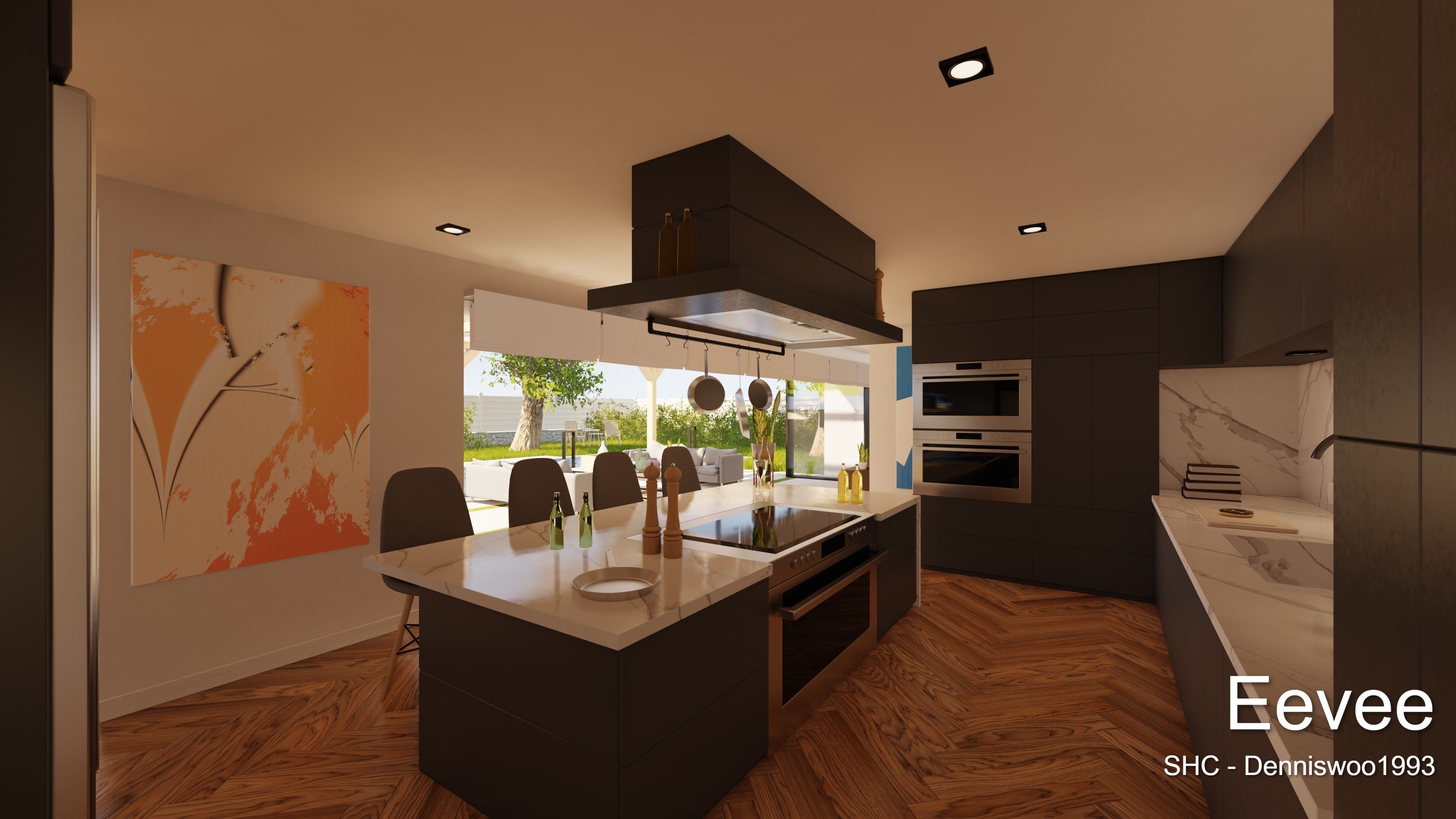 Modern villa 2021 Blender Eevee and Cycles 1 Low-poly 3D model_35