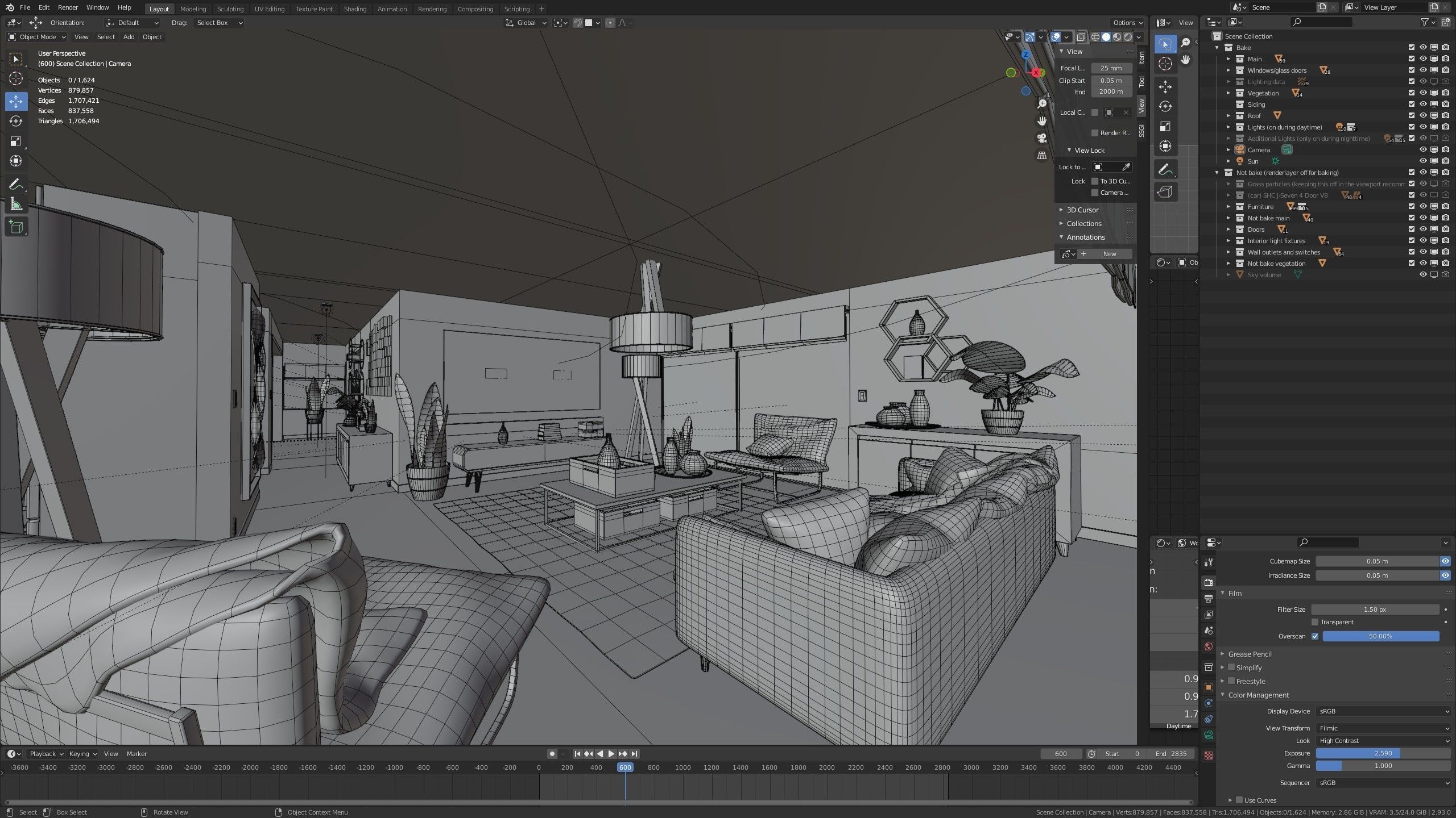 Modern villa 2021 Blender Eevee and Cycles 1 Low-poly 3D model_44
