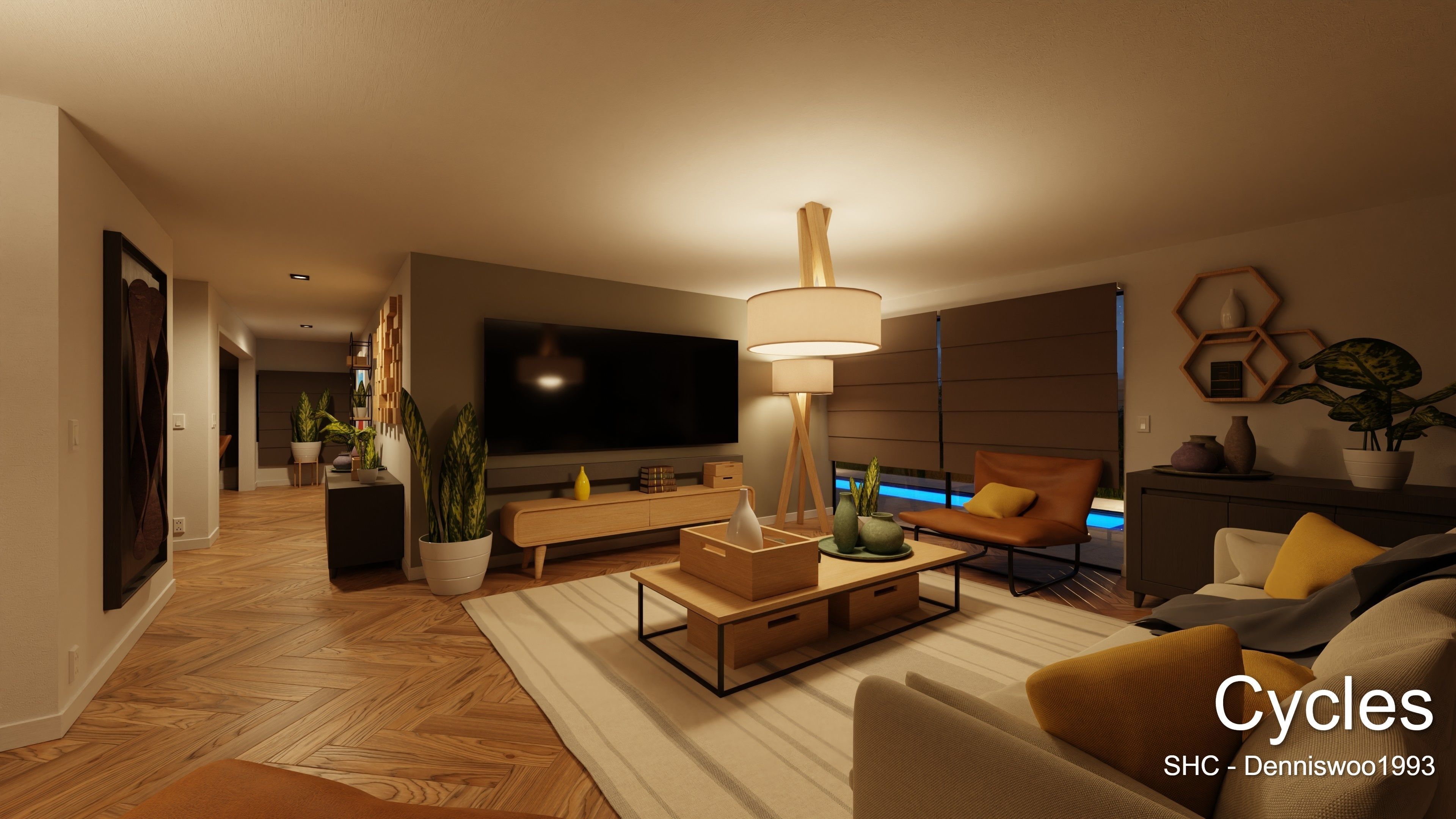 Modern villa 2021 Blender Eevee and Cycles 1 Low-poly 3D model_5