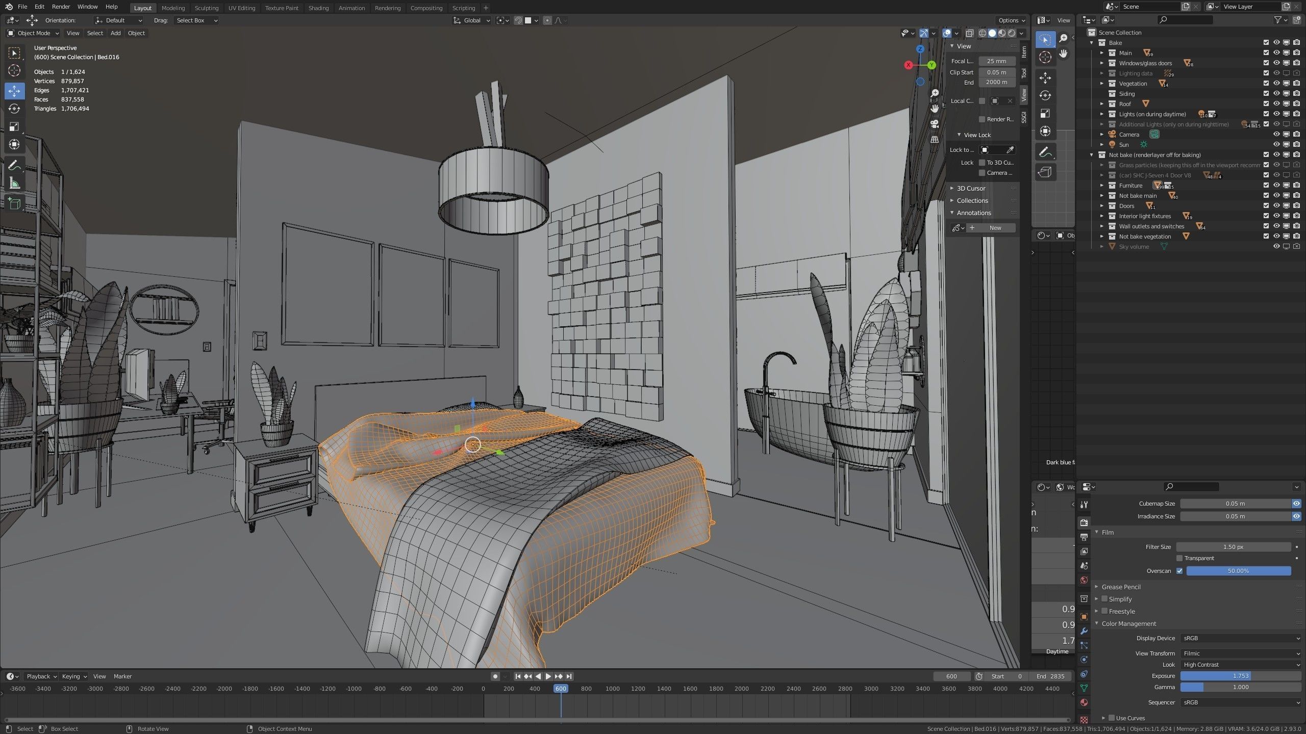 Modern villa 2021 Blender Eevee and Cycles 1 Low-poly 3D model_47
